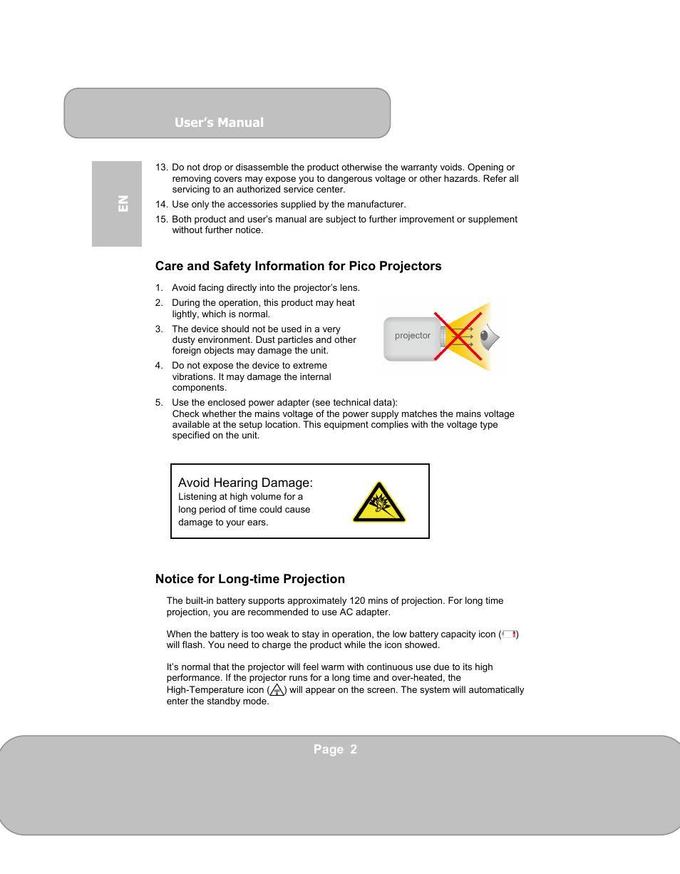 AIPTEK PocketCinema V150W User Manual | Page 2 / 180