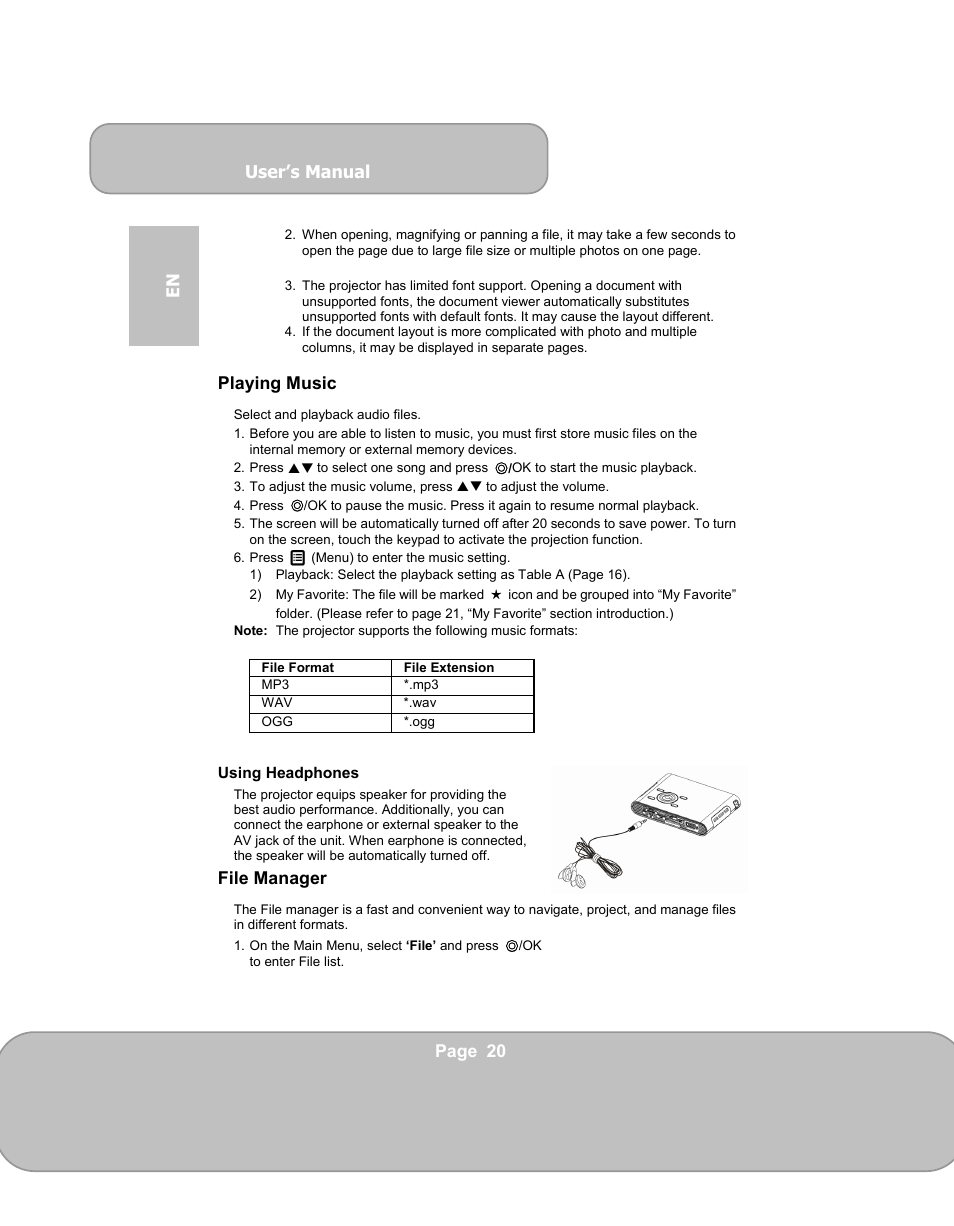 AIPTEK PocketCinema V150W User Manual | Page 20 / 180