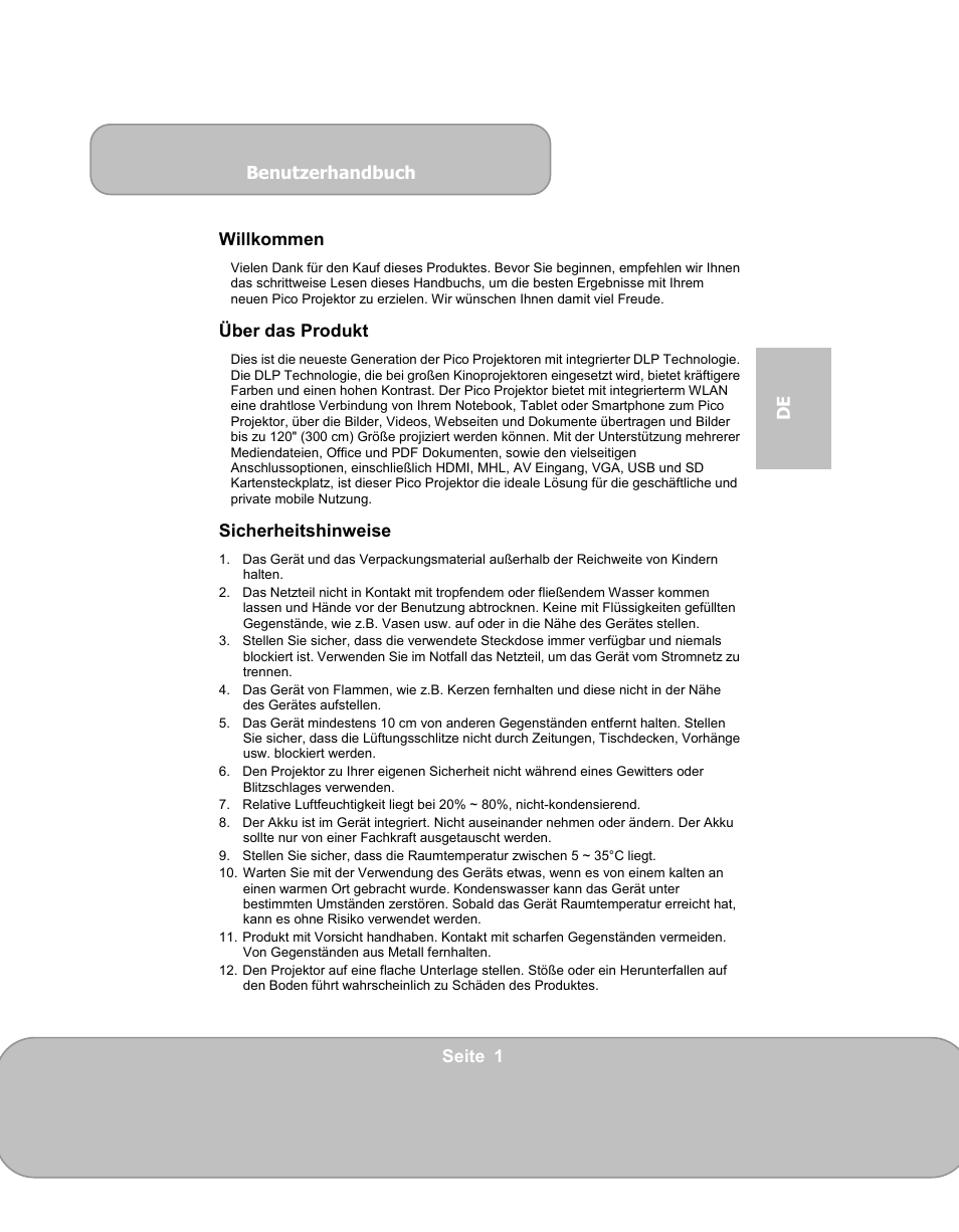 V150w_manual_de | AIPTEK PocketCinema V150W User Manual | Page 37 / 180