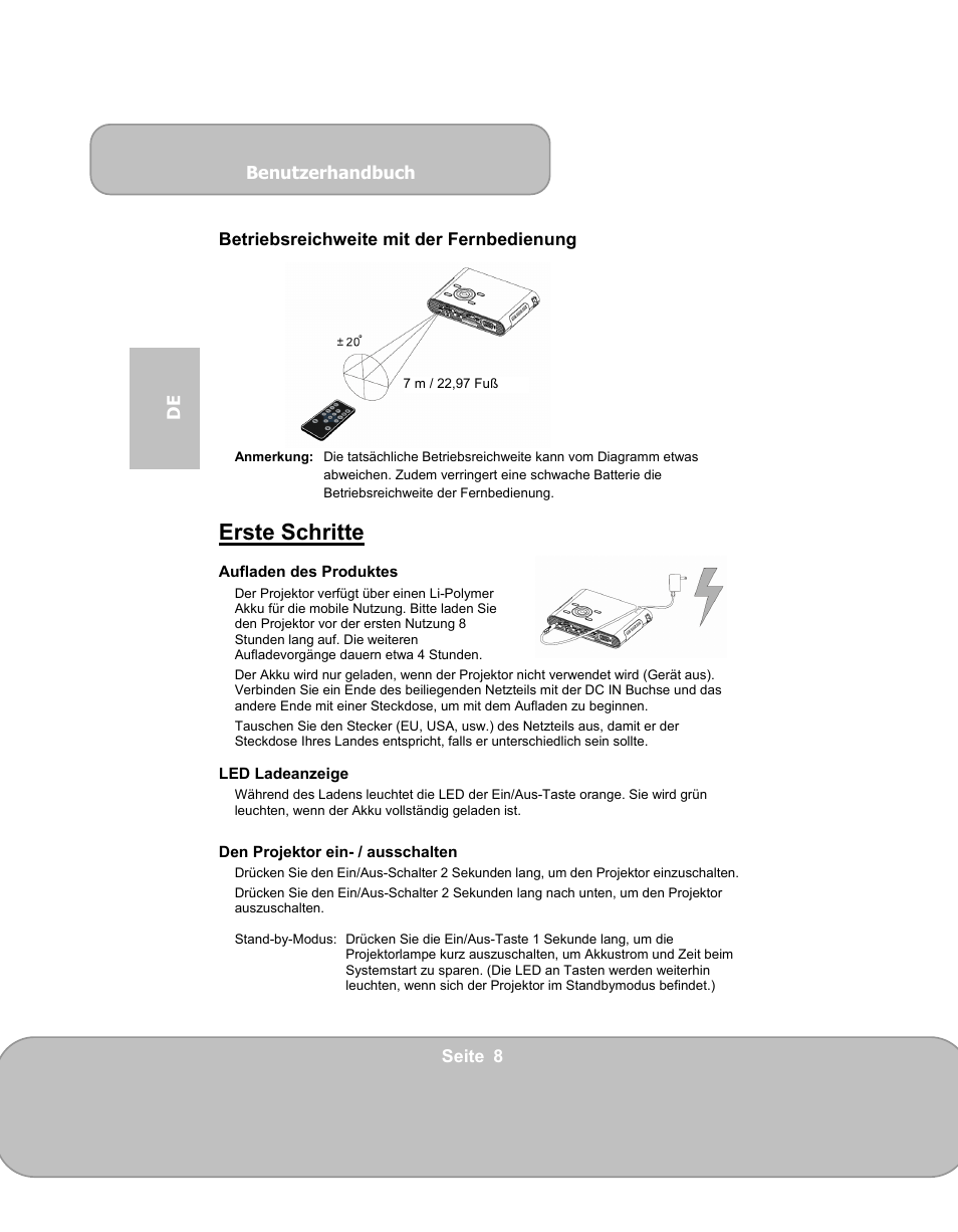 Erste schritte | AIPTEK PocketCinema V150W User Manual | Page 44 / 180