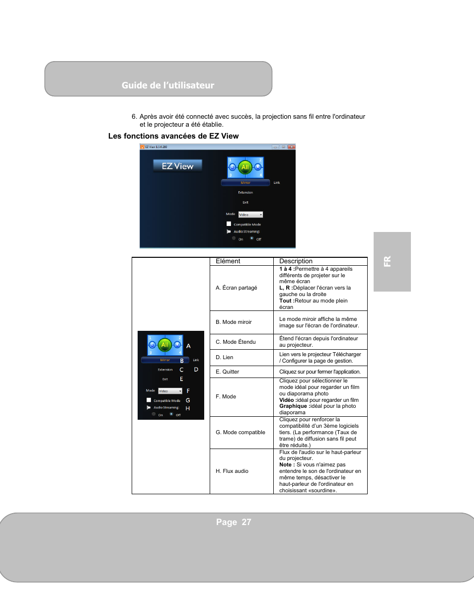 Guide de l’utilisateur, Page 27 fr | AIPTEK PocketCinema V150W User Manual | Page 99 / 180