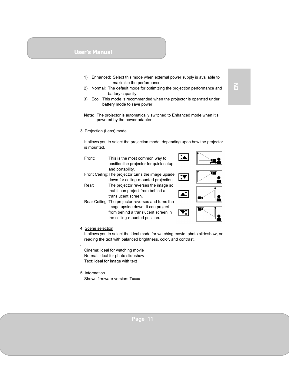 User’s manual, Page 11 en | AIPTEK PocketCinema N100 User Manual | Page 11 / 70