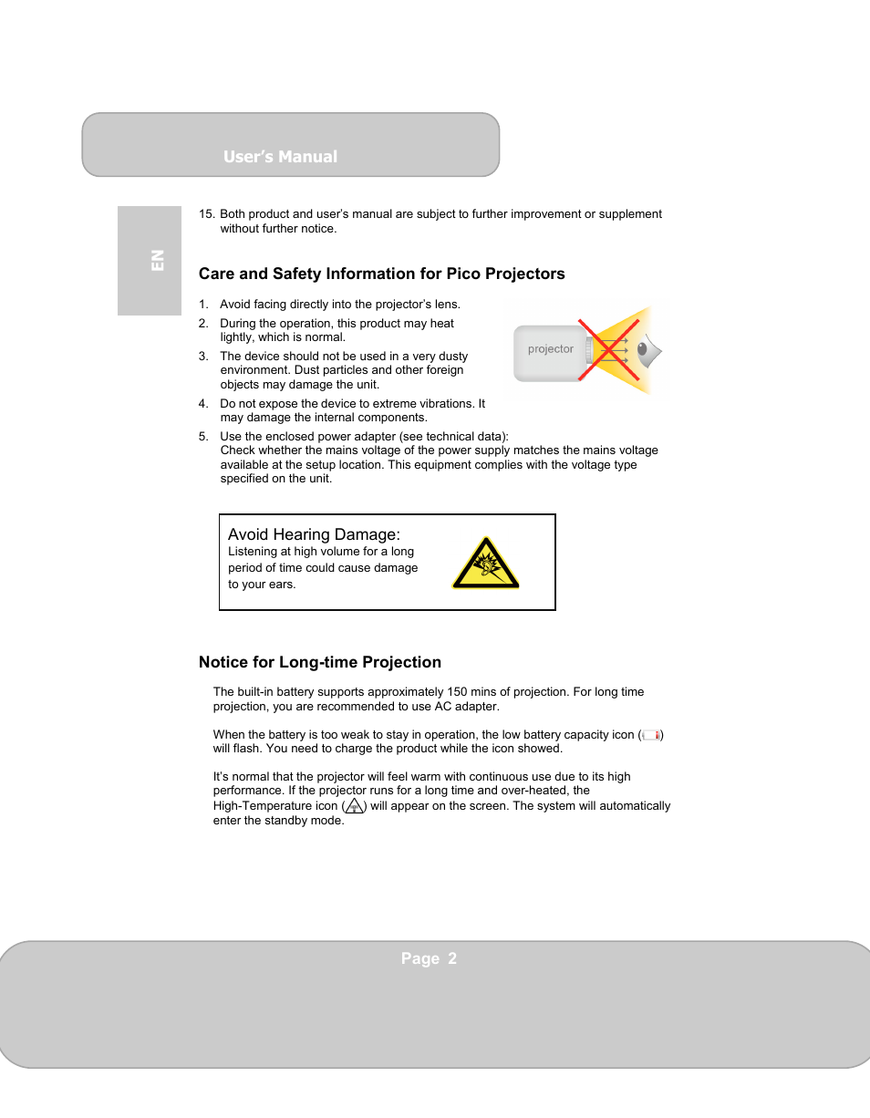 AIPTEK PocketCinema N100 User Manual | Page 2 / 70
