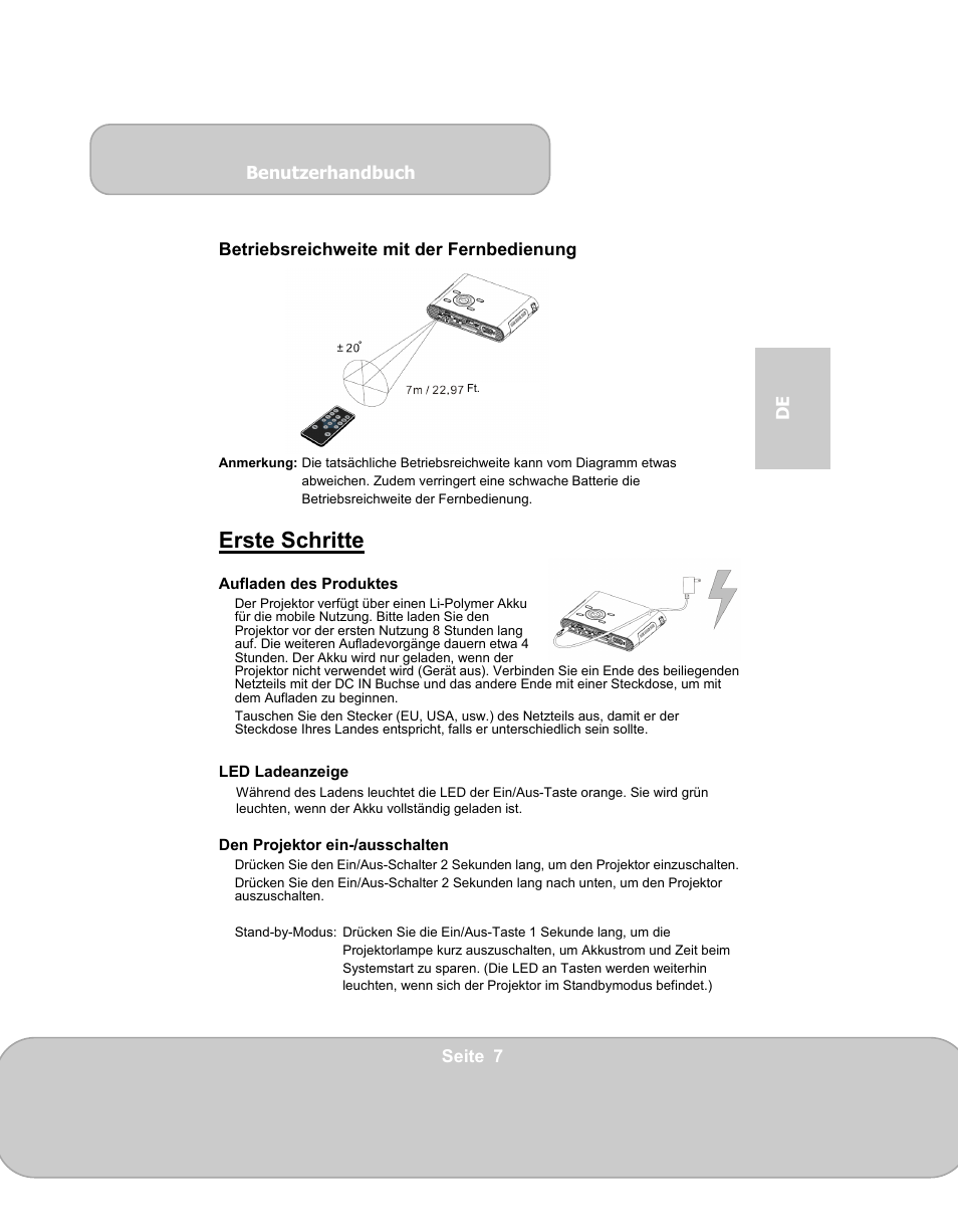 Erste schritte | AIPTEK PocketCinema N100 User Manual | Page 21 / 70