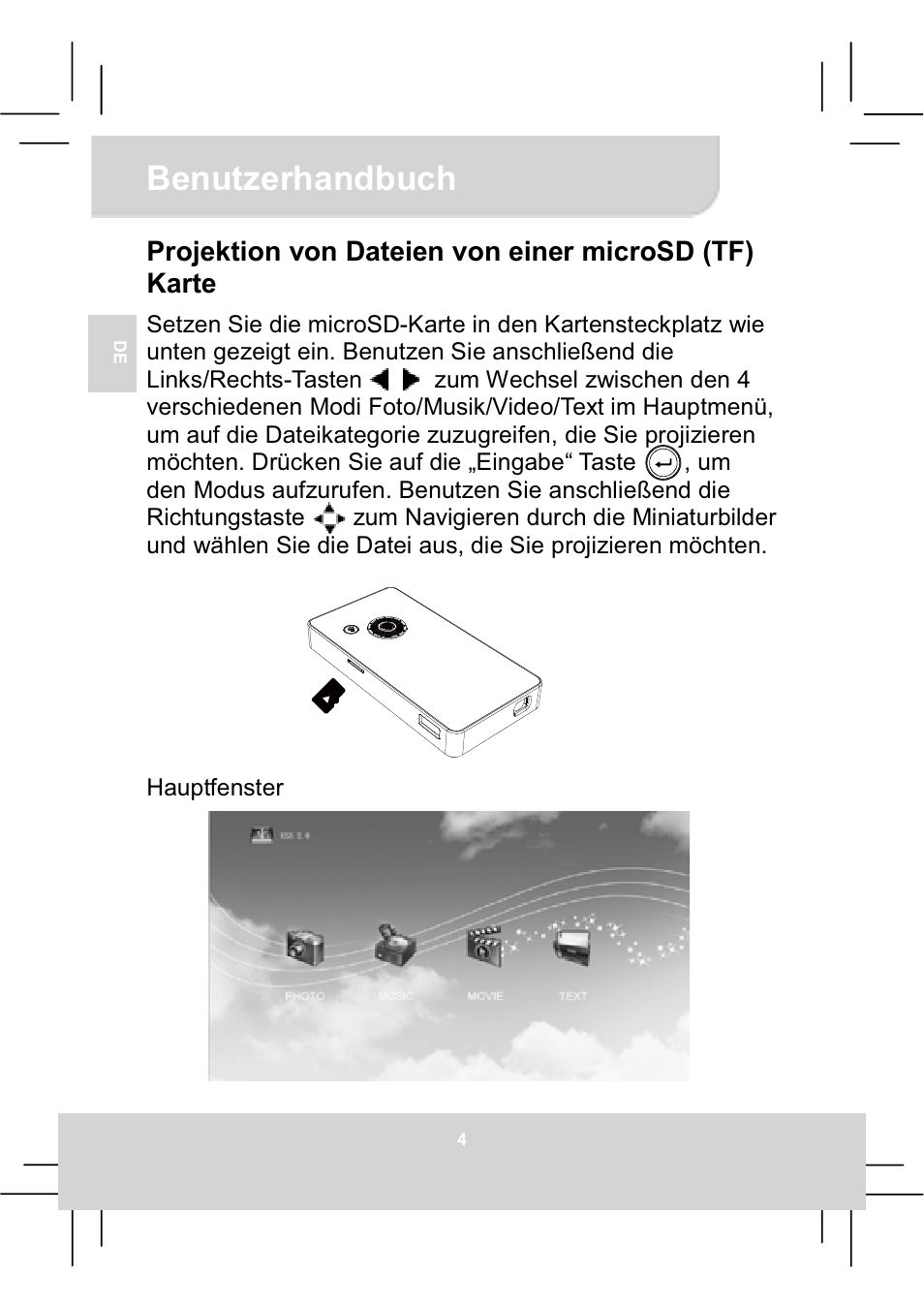 Benutzerhandbuch | AIPTEK MobileCinema Q20 User Manual | Page 18 / 71