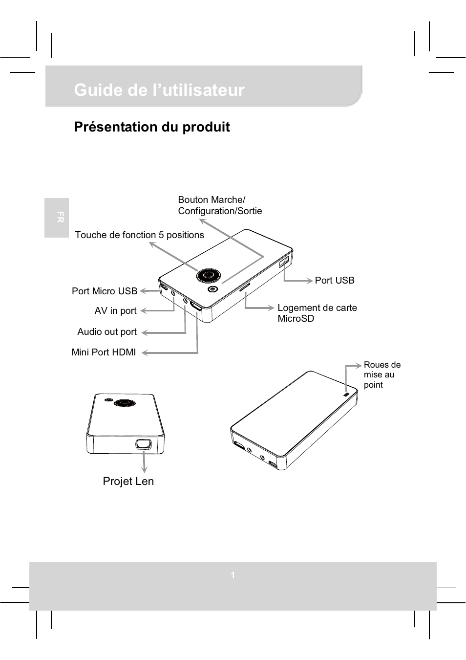 Guide de l’utilisateur, Présentation du produit | AIPTEK MobileCinema Q20 User Manual | Page 24 / 71