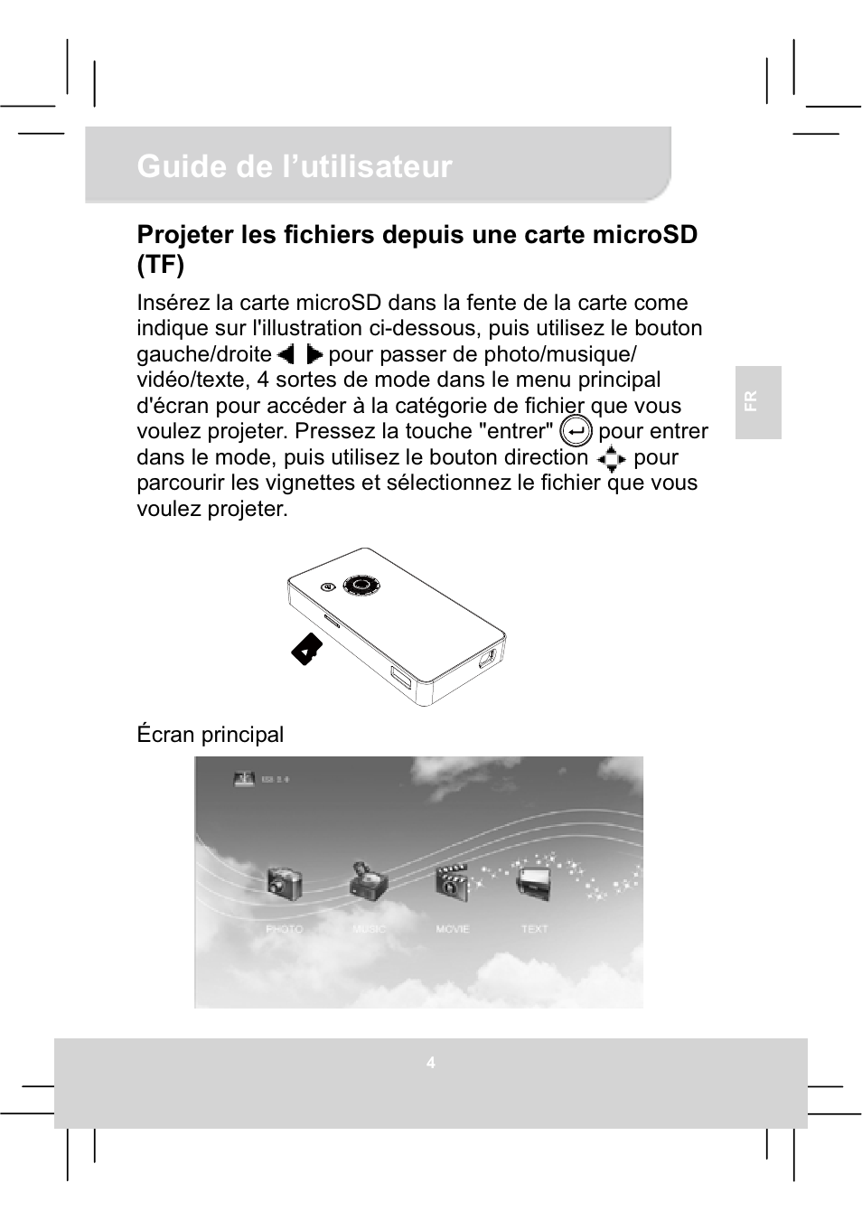 Guide de l’utilisateur | AIPTEK MobileCinema Q20 User Manual | Page 27 / 71