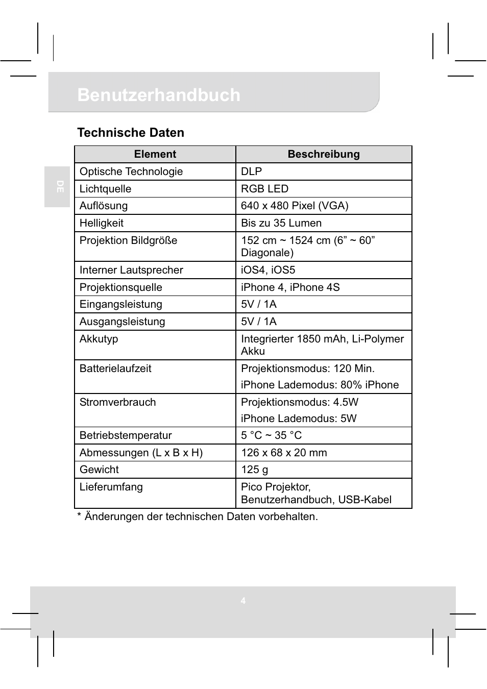 Benutzerhandbuch | AIPTEK MobileCinema i50S User Manual | Page 14 / 65