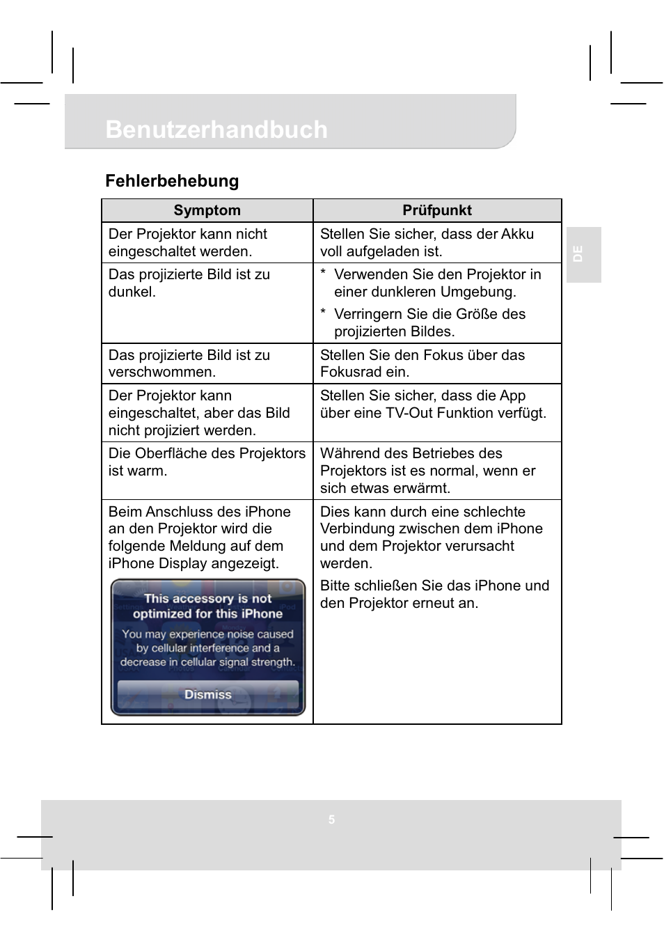 Benutzerhandbuch | AIPTEK MobileCinema i50S User Manual | Page 15 / 65