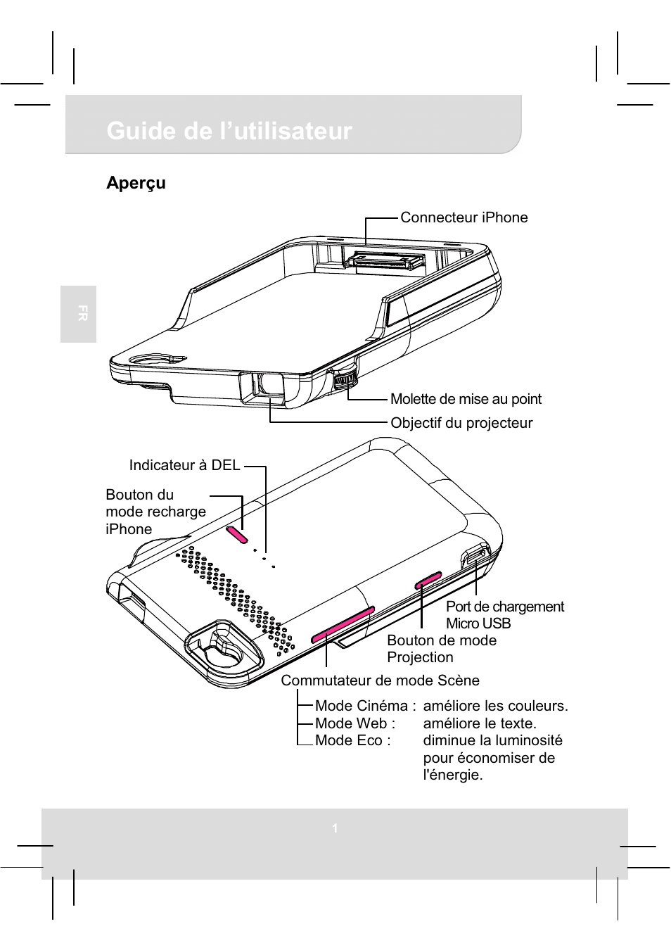 Guide de l’utilisateur | AIPTEK MobileCinema i50S User Manual | Page 16 / 65