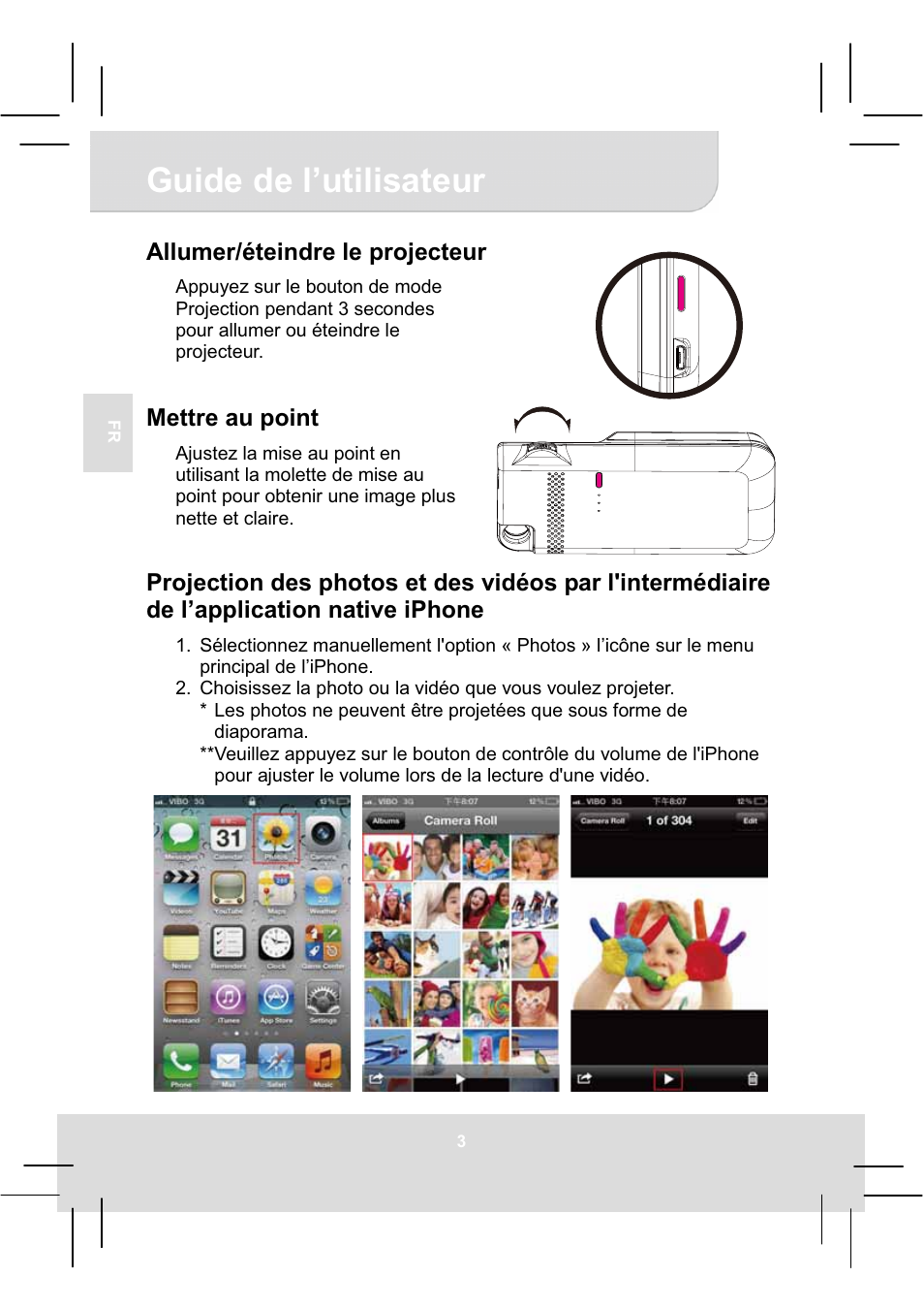Guide de l’utilisateur | AIPTEK MobileCinema i50S User Manual | Page 18 / 65