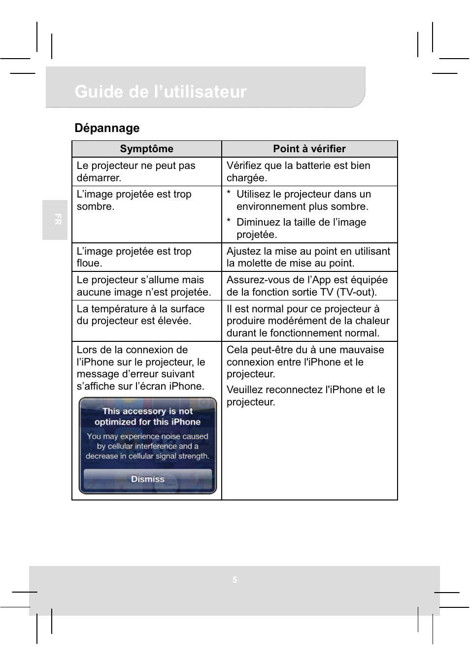 Guide de l’utilisateur | AIPTEK MobileCinema i50S User Manual | Page 20 / 65