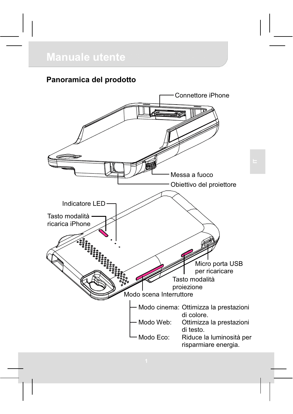 Manuale utente | AIPTEK MobileCinema i50S User Manual | Page 21 / 65