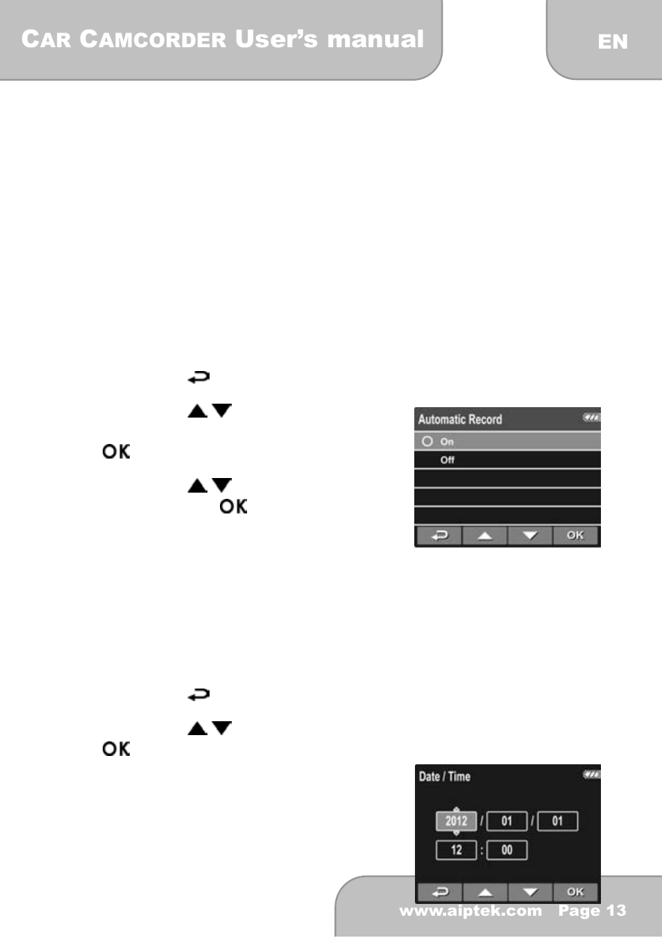 5 initial settings, User’s manual | AIPTEK X-mini User Manual | Page 12 / 192