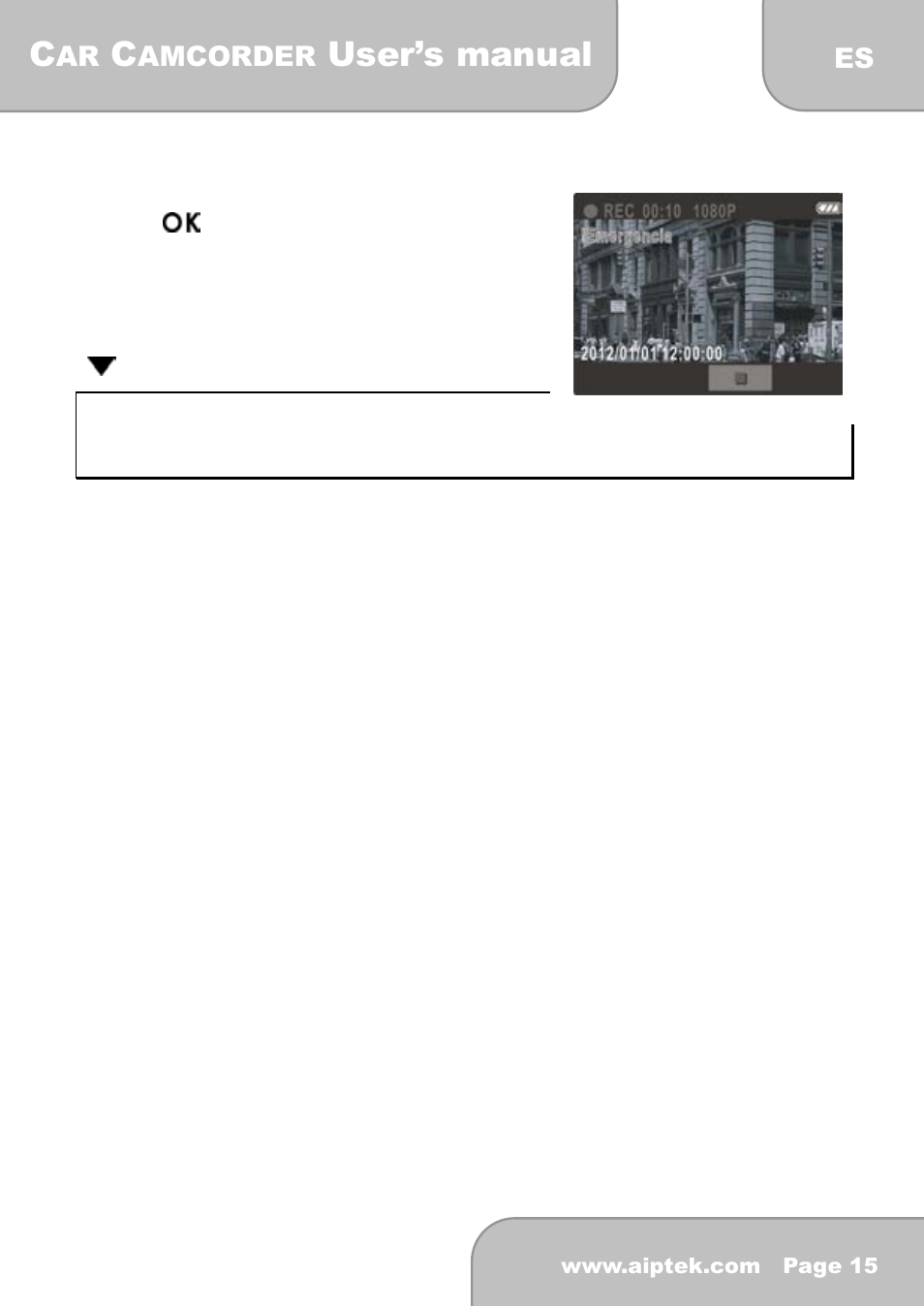 User’s manual, 3 grabación de emergencia | AIPTEK X-mini User Manual | Page 124 / 192