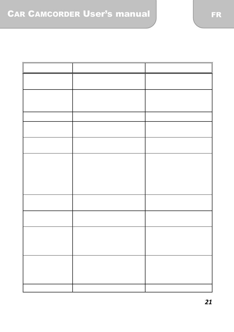 2 arborescence du menu, User’s manual, 21 fr | Amcorder | AIPTEK X-mini User Manual | Page 78 / 192