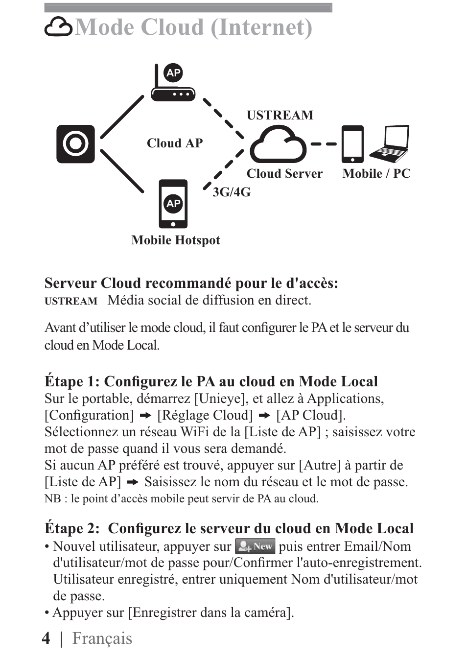 Mode cloud (internet), 4 | français | AIPTEK Mobile Eyes HD User Manual | Page 23 / 45