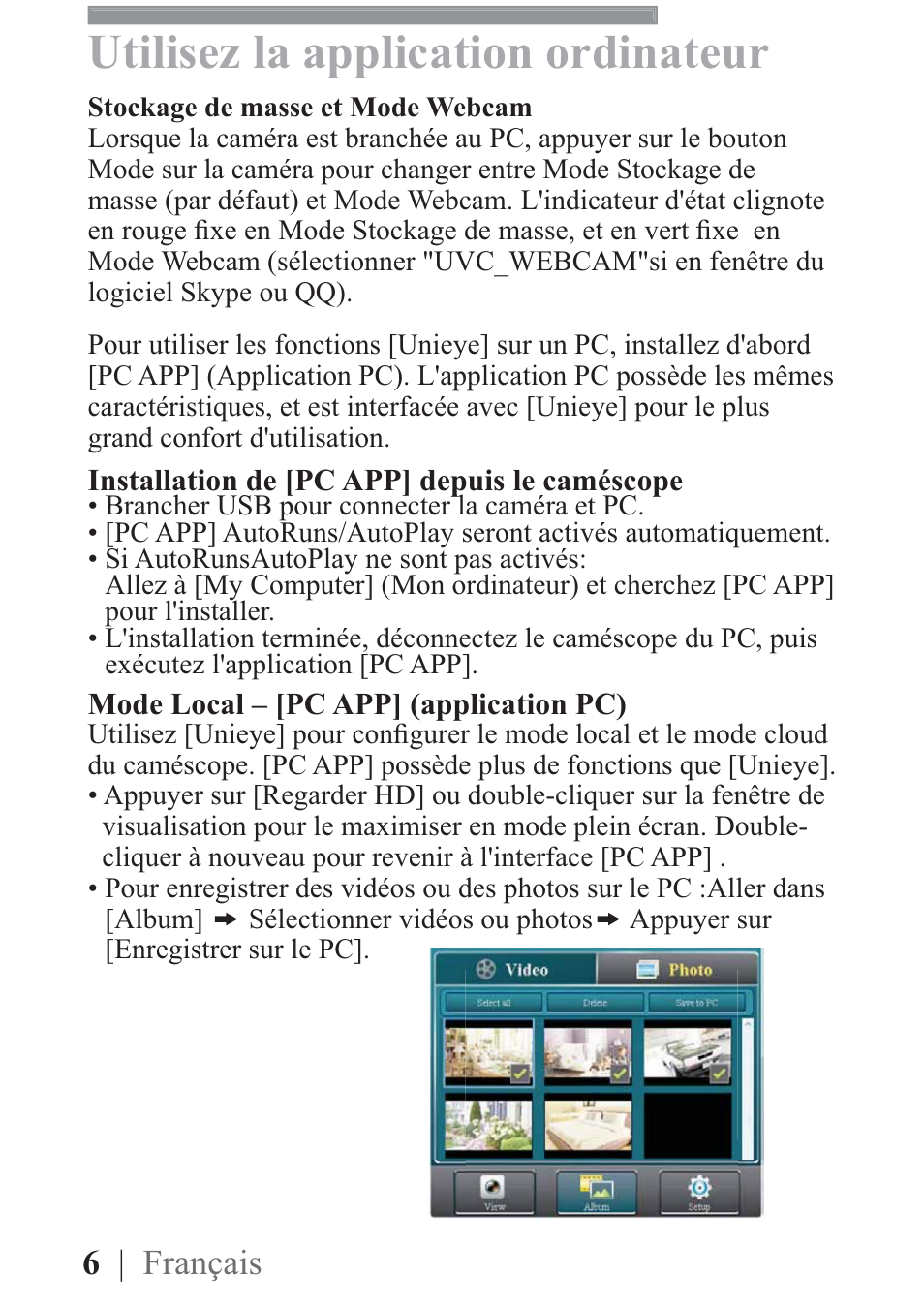 Utilisez la application ordinateur, 6 | français | AIPTEK Mobile Eyes HD User Manual | Page 25 / 45