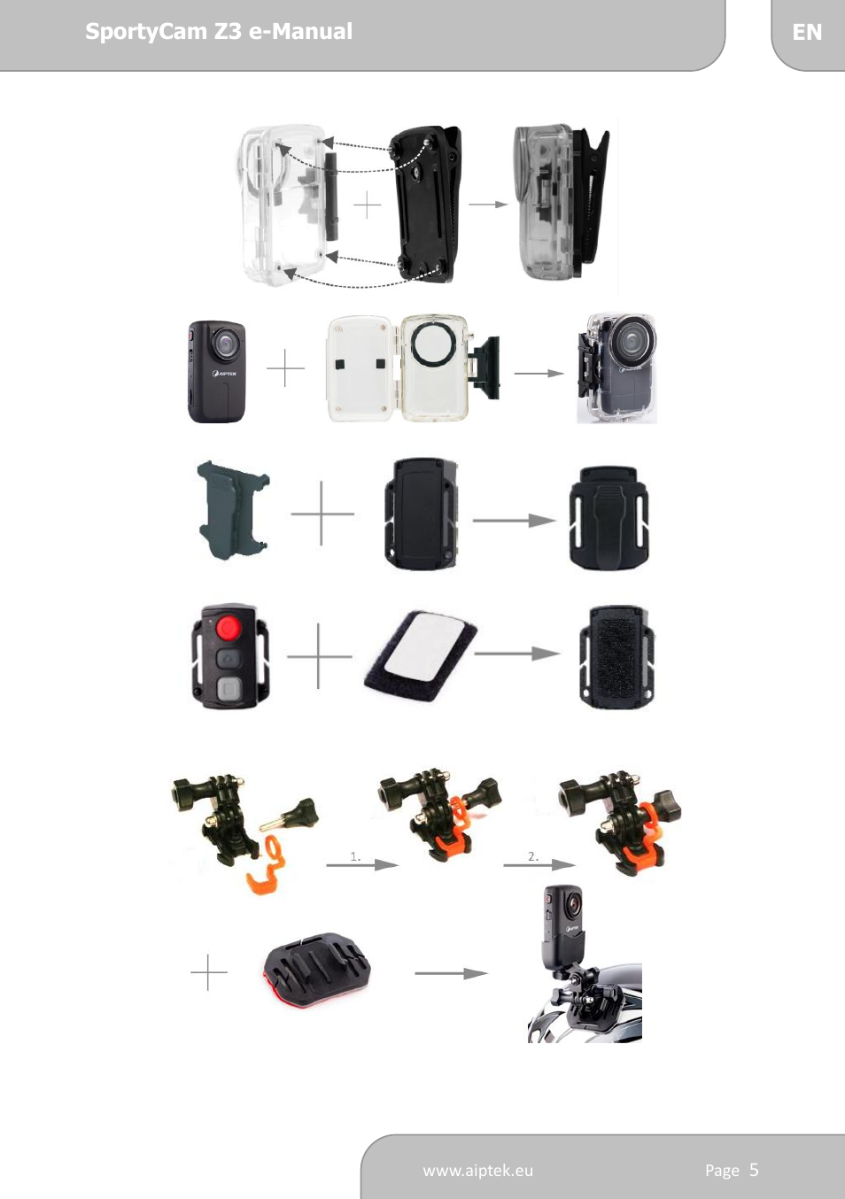 AIPTEK SportyCam Z3 Manual User Manual | Page 5 / 69