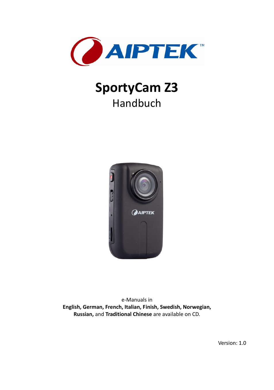 Sportycam z3, Handbuch | AIPTEK SportyCam Z3 Quick Start Guide User Manual | Page 18 / 114