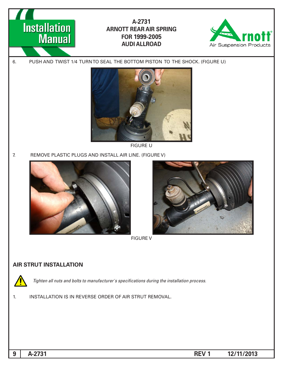 Air Suspension A-2731 REV 1 User Manual | Page 9 / 9