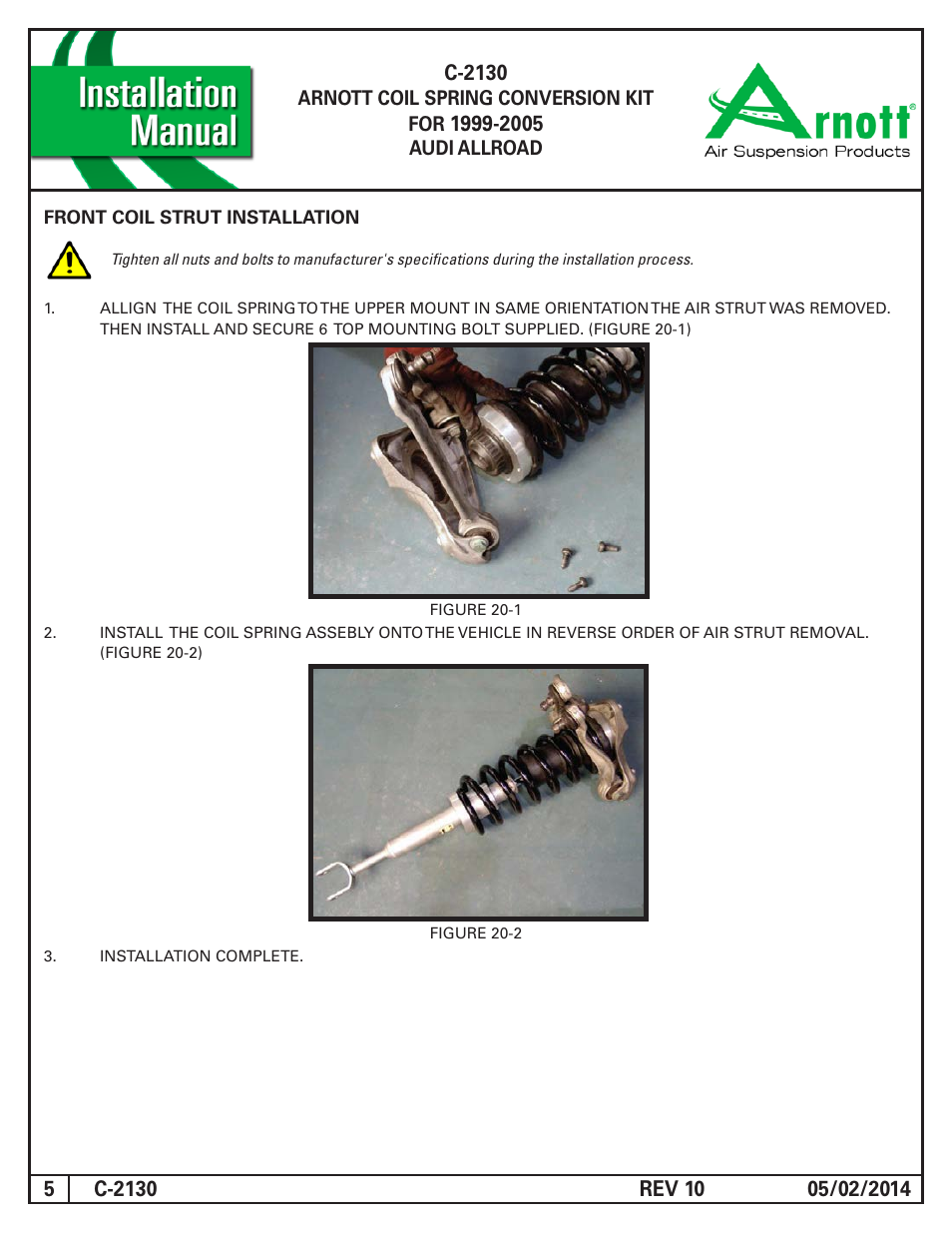 Air Suspension C-2130 REV 10 User Manual | Page 5 / 13