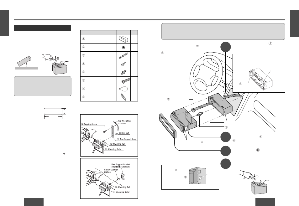 Installation, Installation hardware, Preparation | Panasonic CQ-RG133W User Manual | Page 8 / 23