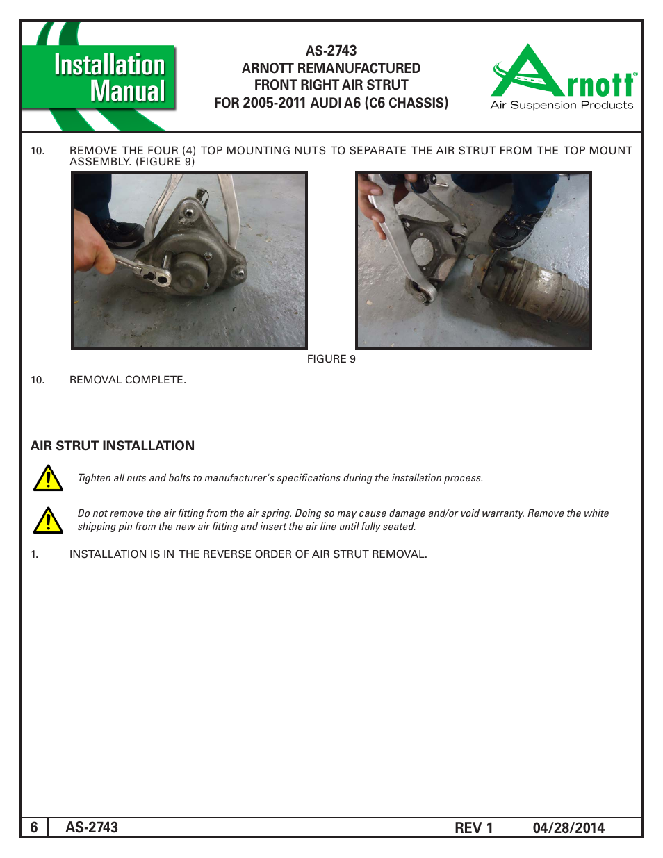 Air Suspension AS-2743 REV 1 User Manual | Page 6 / 6