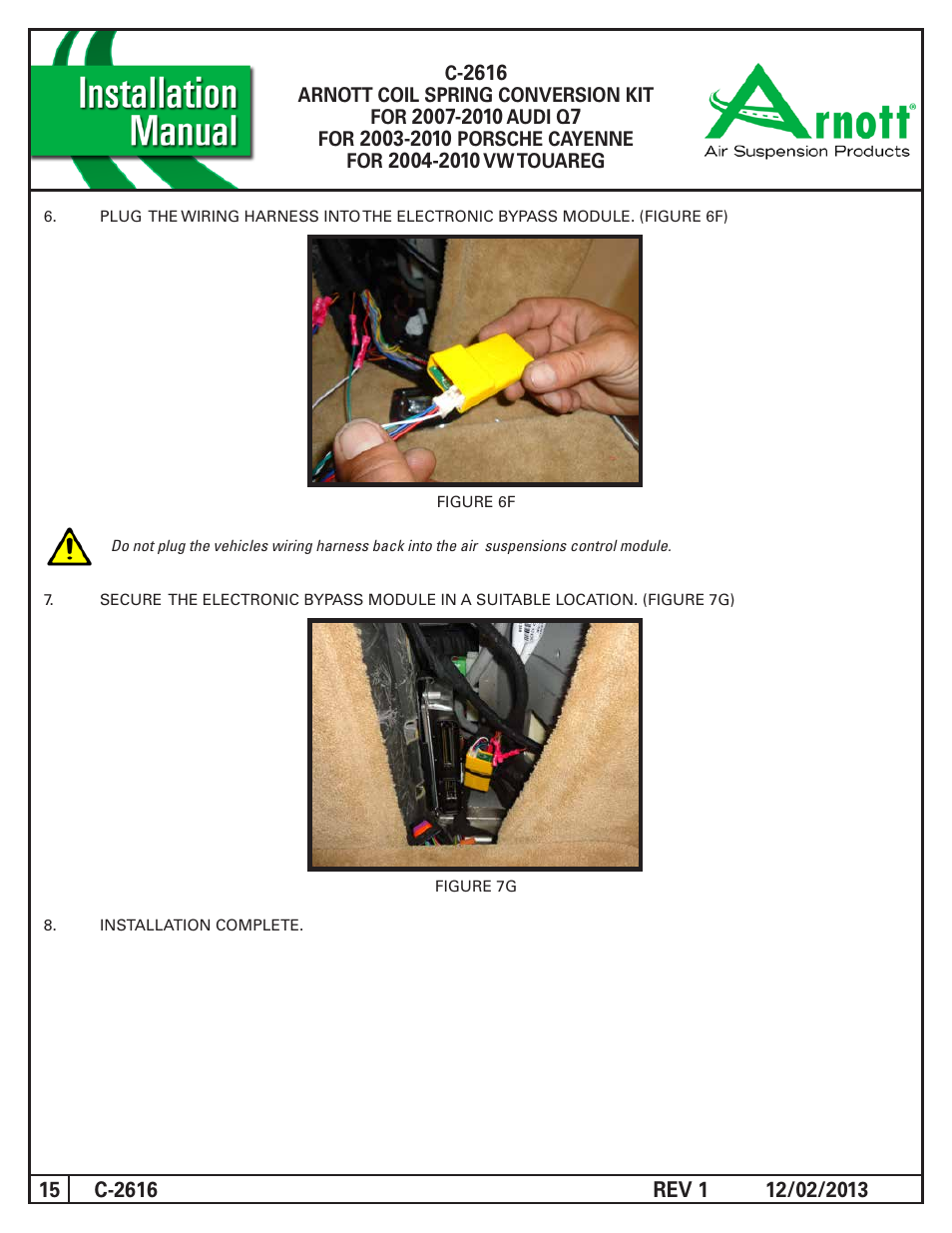 Air Suspension C-2616 REV 1 User Manual | Page 15 / 15