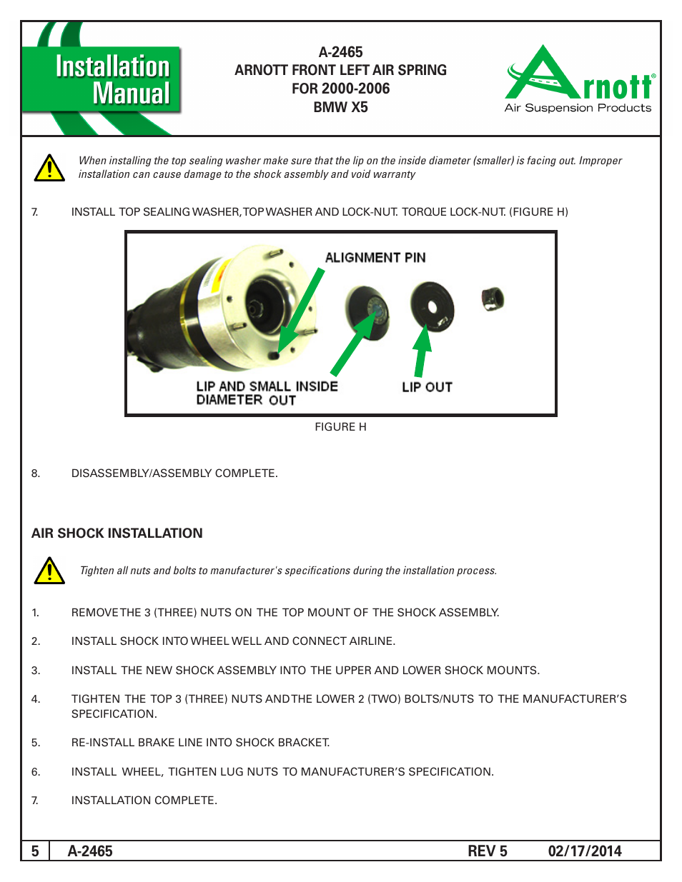 Air Suspension A-2465 REV 5 User Manual | Page 5 / 5