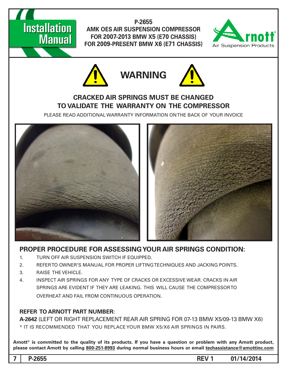 Warning | Air Suspension P-2655 REV 1 User Manual | Page 7 / 7