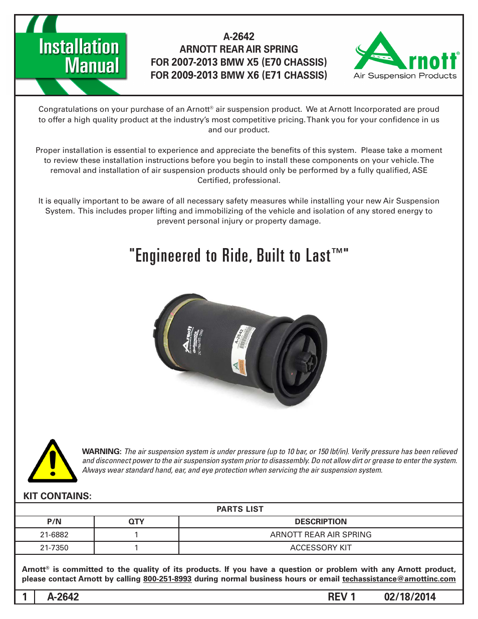 Air Suspension A-2642 REV 1 User Manual | 5 pages