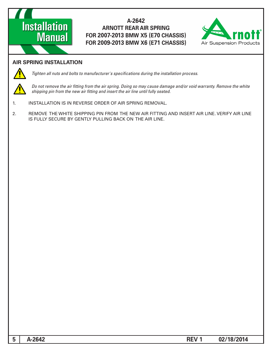 Air Suspension A-2642 REV 1 User Manual | Page 5 / 5