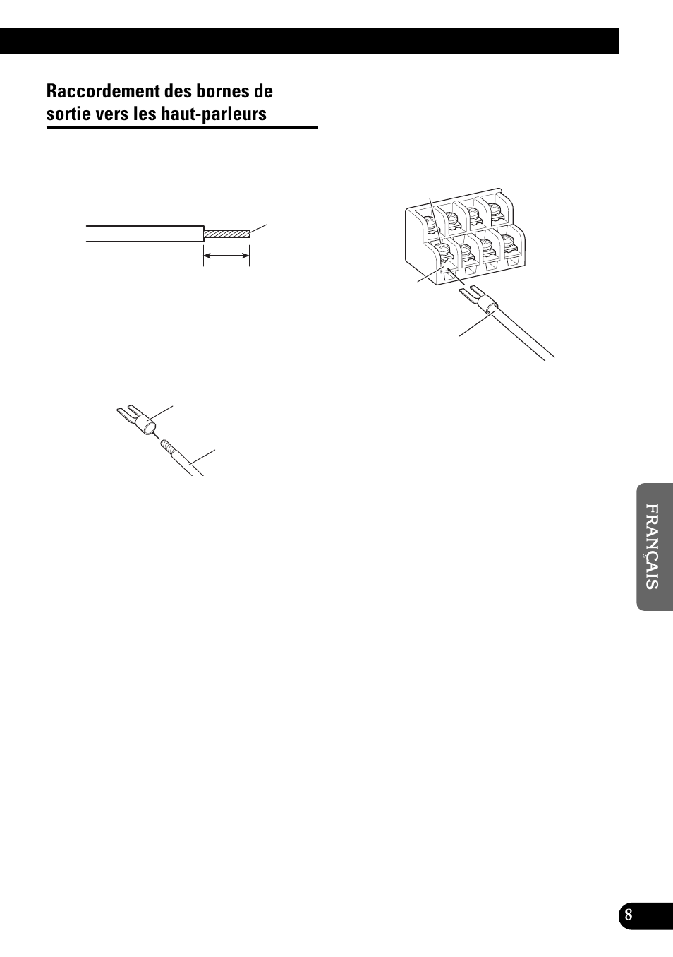 Raccordement des bornes de sortie vers, Les haut-parleurs | Pioneer PRS-X340 User Manual | Page 51 / 88