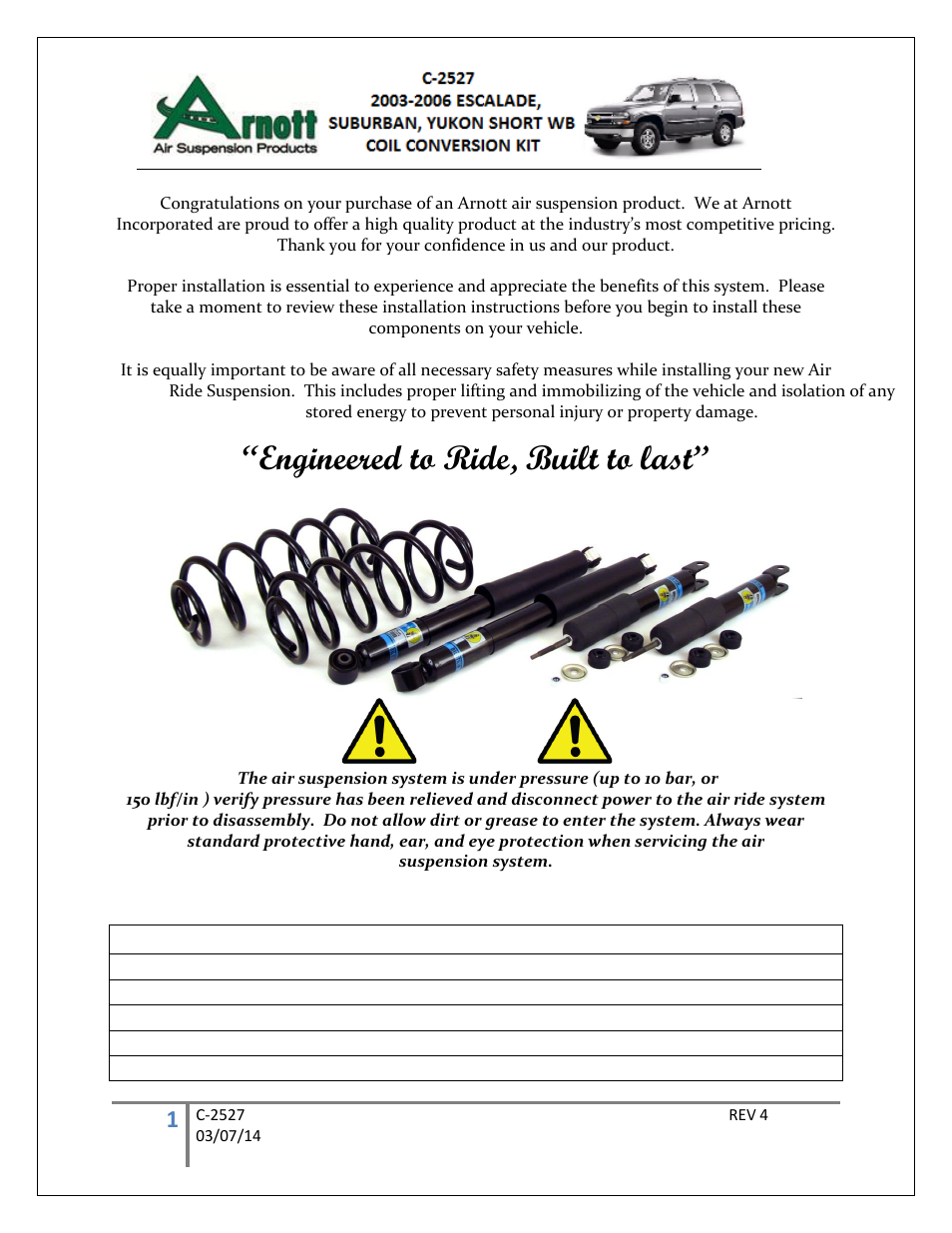 Air Suspension C-2527 Rev 4 User Manual | 9 pages