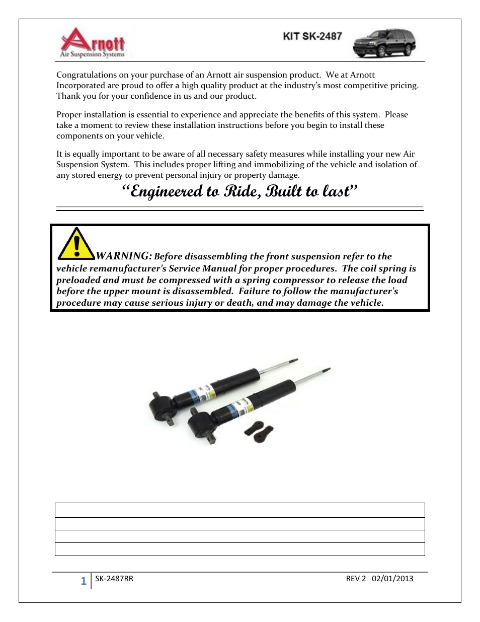 Air Suspension SK-2487 User Manual | 4 pages