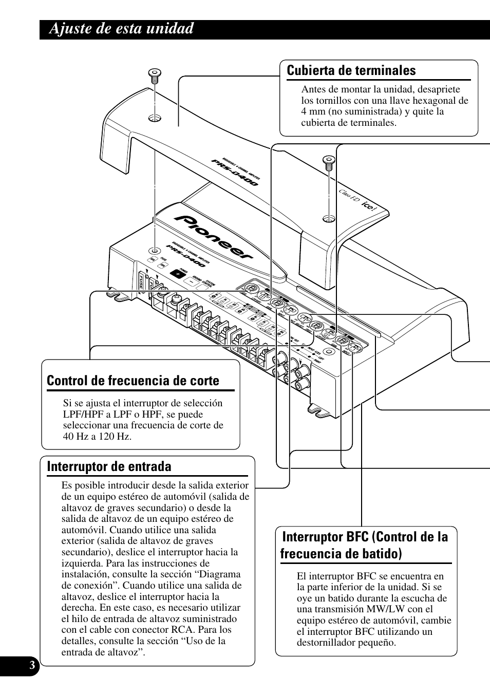 Ajuste de esta unidad, Batido) | Pioneer PRS-D400 User Manual | Page 18 / 99