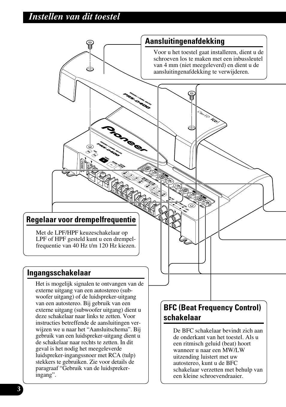 Instellen van dit toestel | Pioneer PRS-D400 User Manual | Page 74 / 99