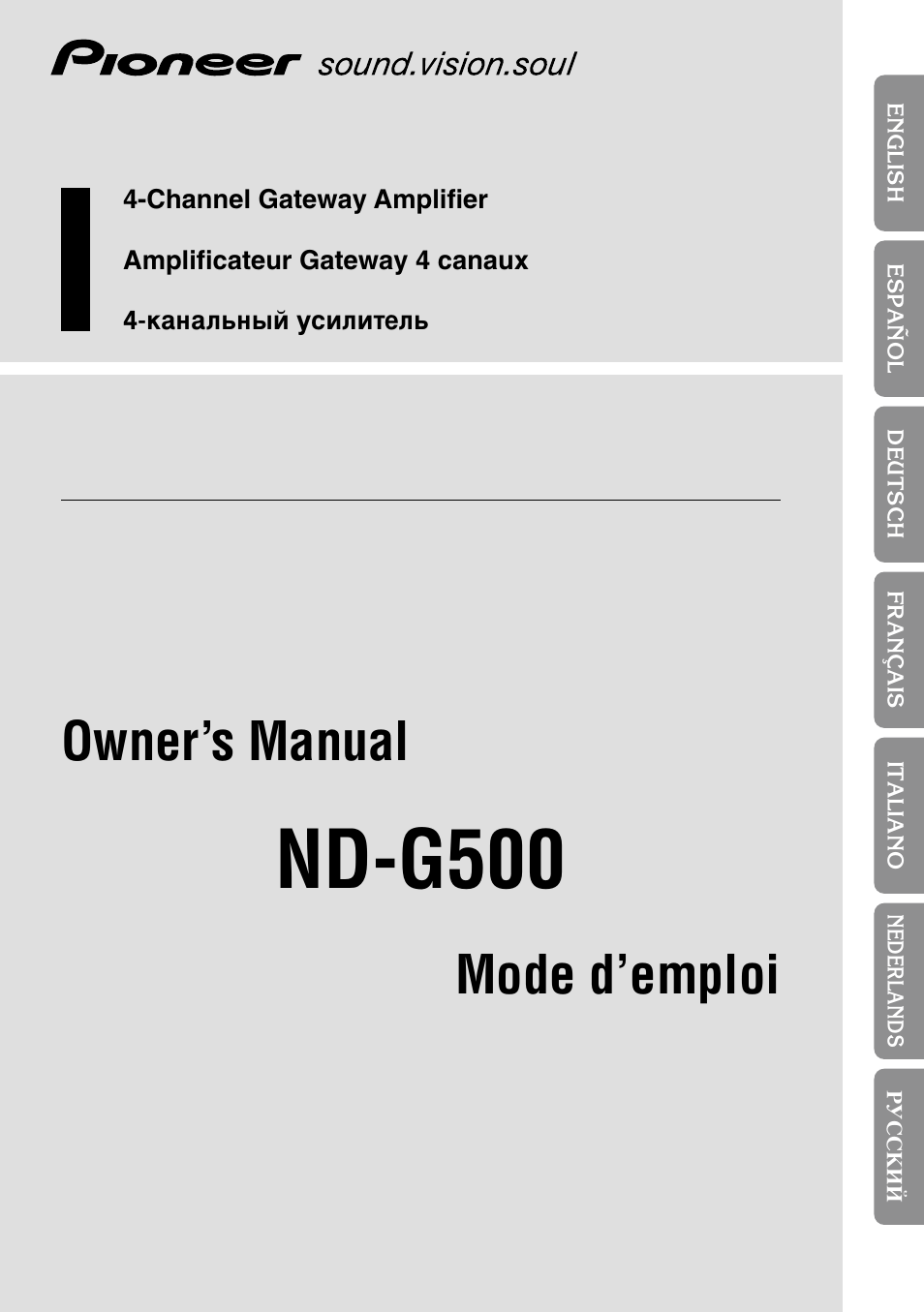 Pioneer ND-G500 User Manual | 44 pages