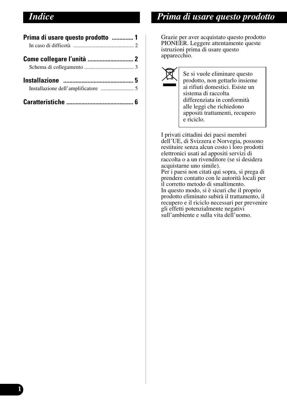 Italiano, Indice prima di usare questo prodotto | Pioneer ND-G500 User Manual | Page 26 / 44