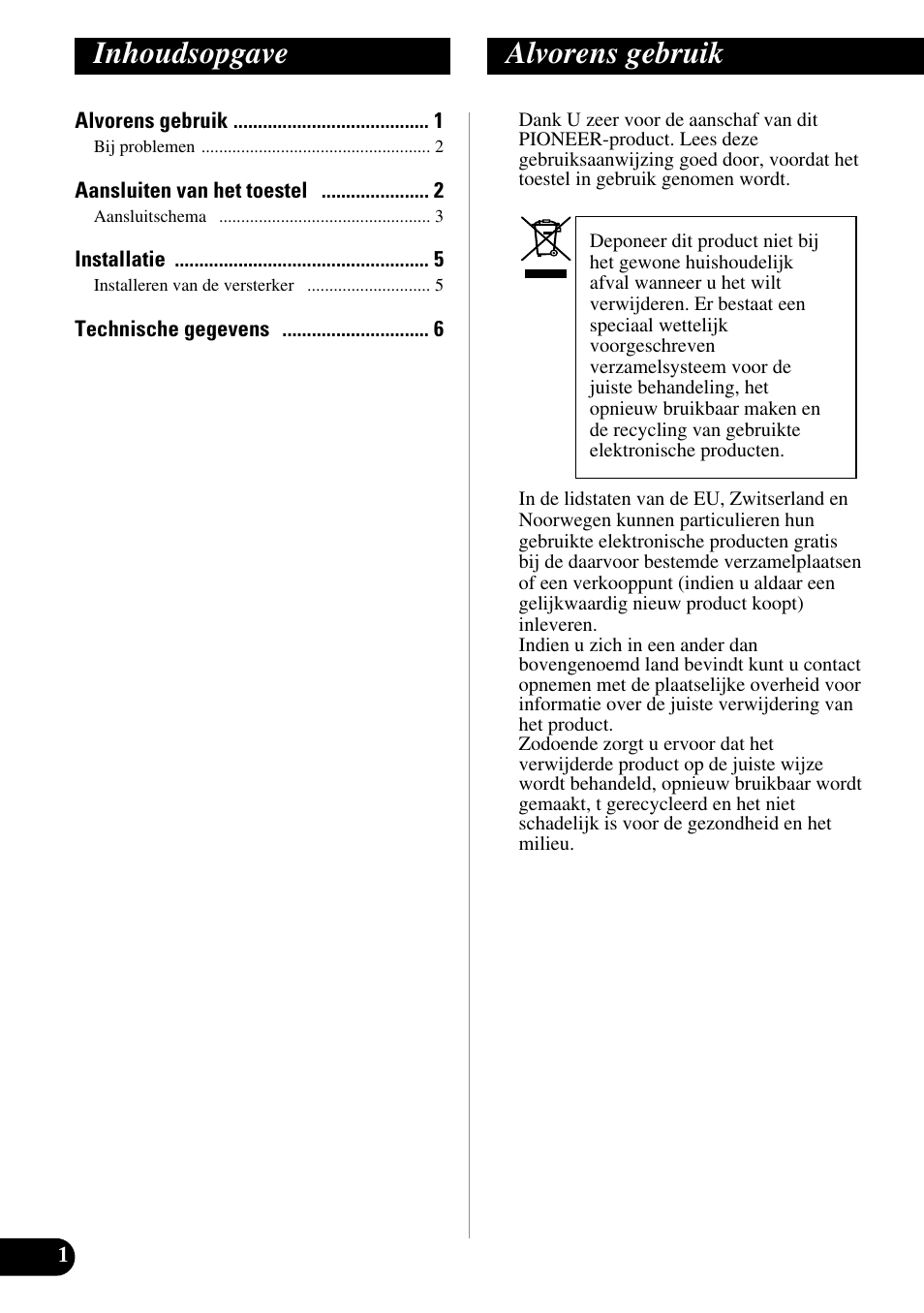 Nederlands, Inhoudsopgave alvorens gebruik | Pioneer ND-G500 User Manual | Page 32 / 44