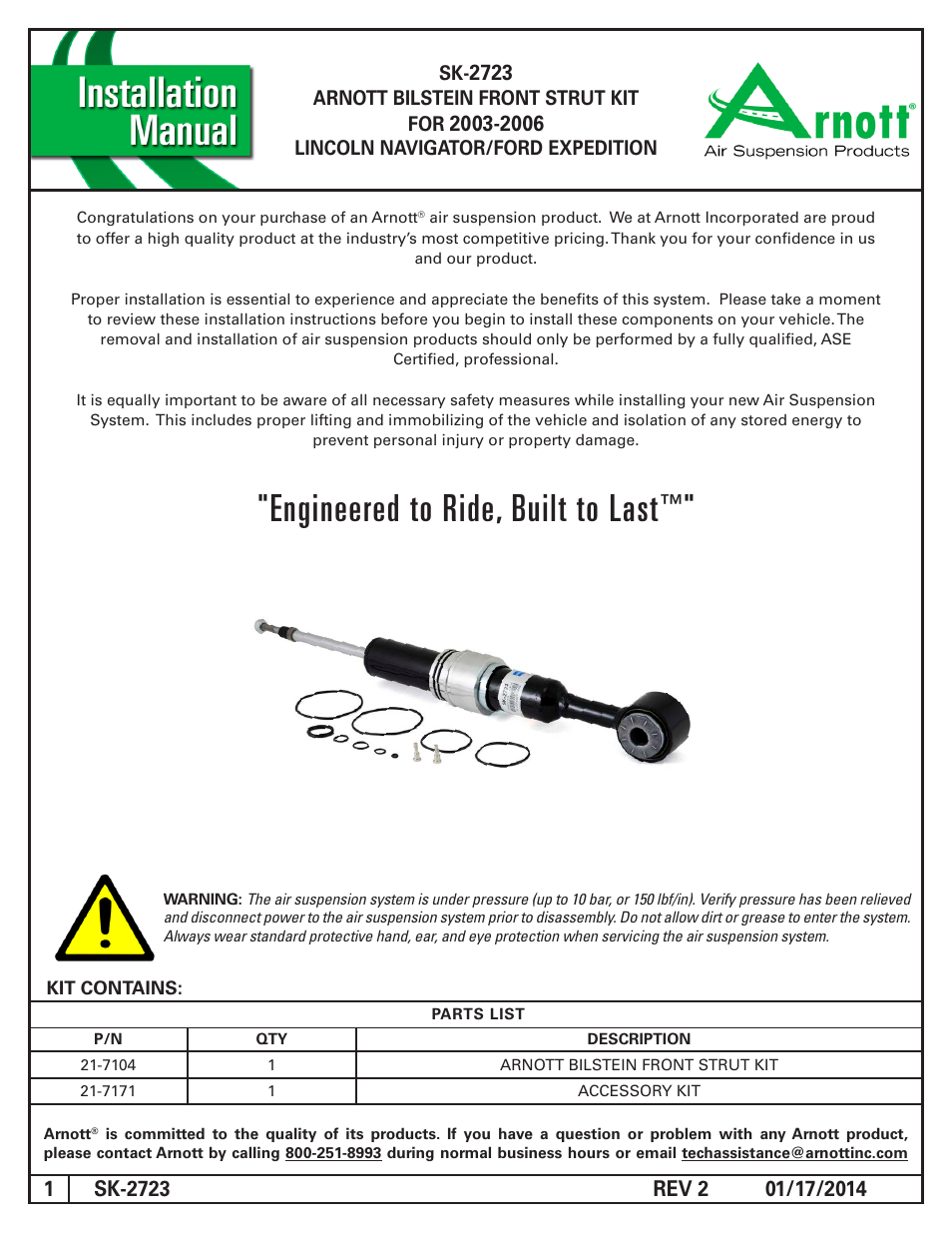 Air Suspension SK-2723 REV 2 User Manual | 6 pages