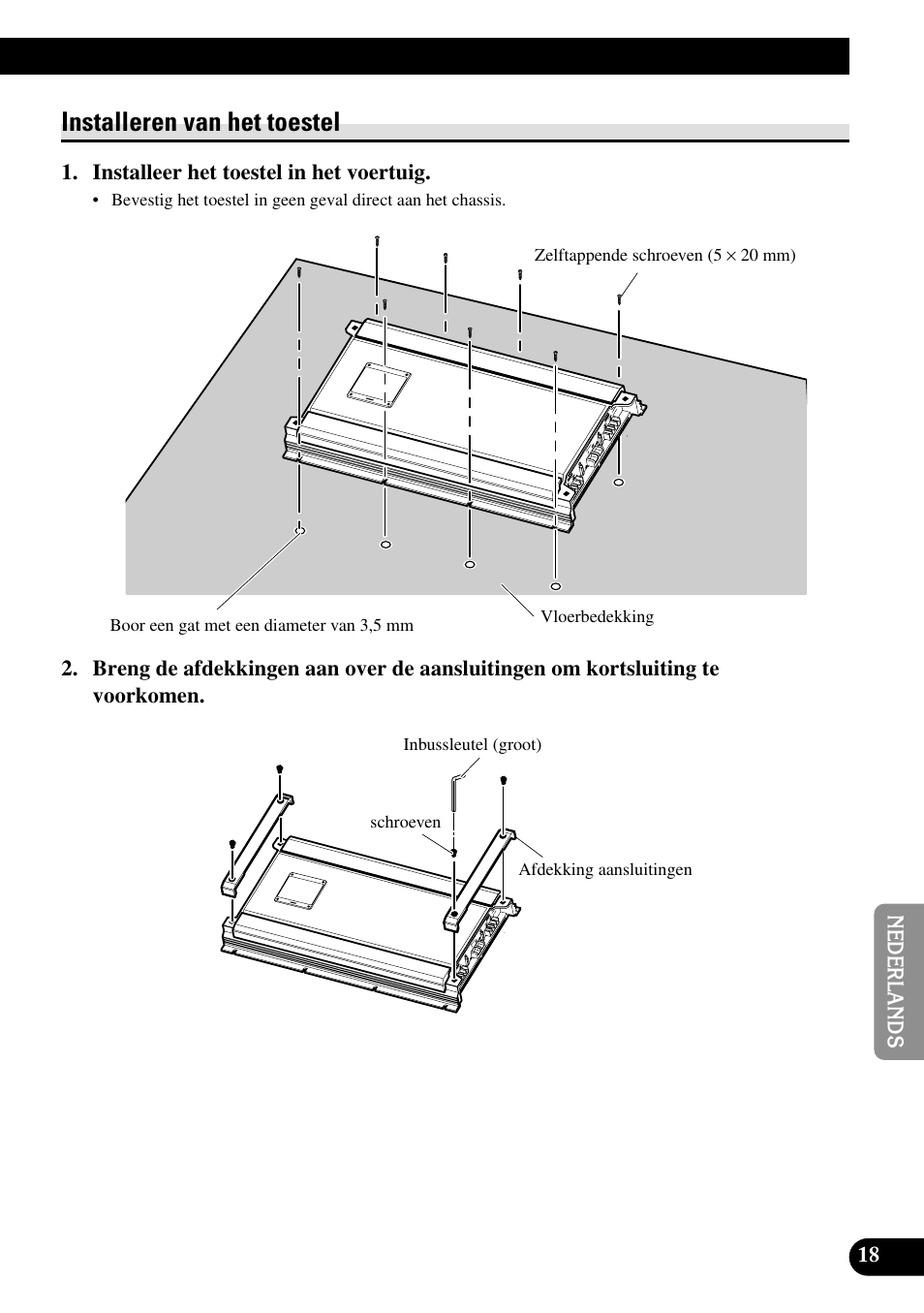 Installeren van het toestel | Pioneer RS-A7 User Manual | Page 119 / 142