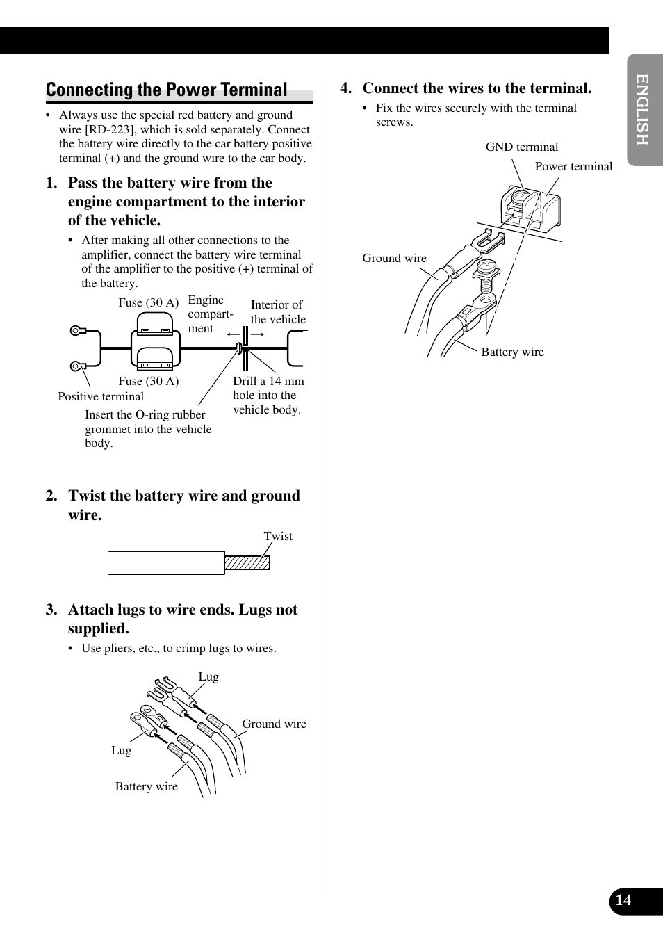 Connecting the power terminal | Pioneer RS-A7 User Manual | Page 15 / 142