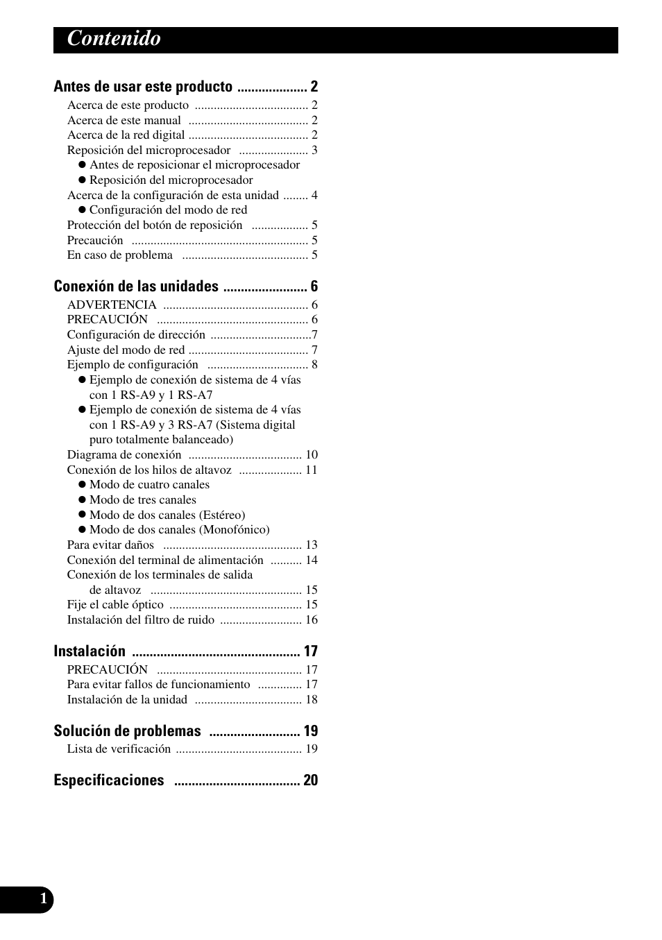 Pioneer RS-A7 User Manual | Page 22 / 142