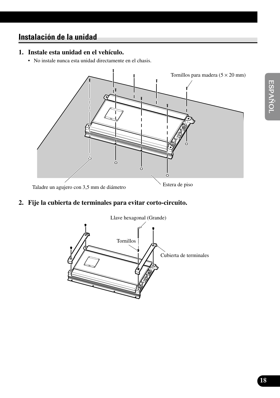 Instalación de la unidad | Pioneer RS-A7 User Manual | Page 39 / 142