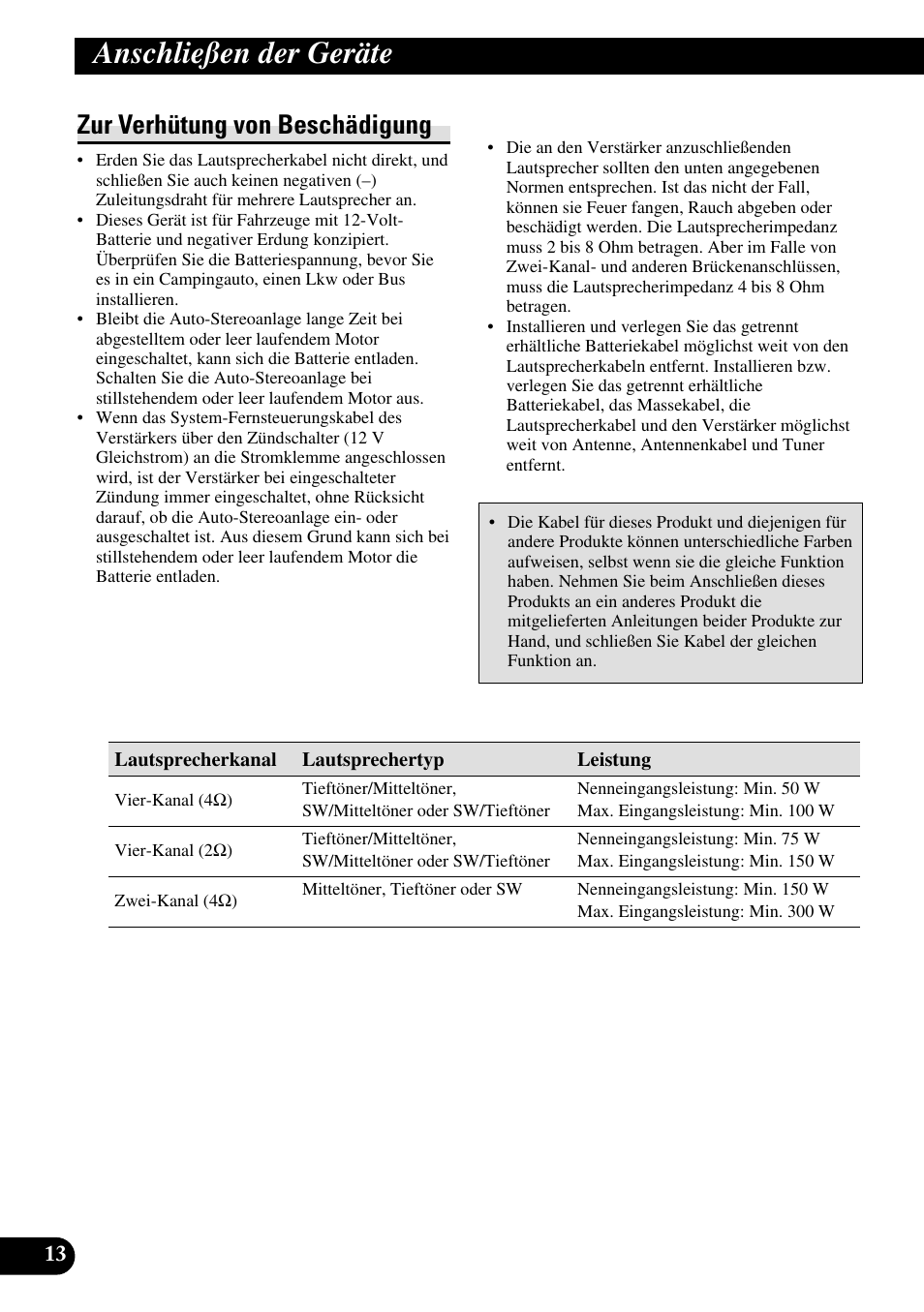 Zur verhütung von beschädigung, Anschließen der geräte | Pioneer RS-A7 User Manual | Page 54 / 142