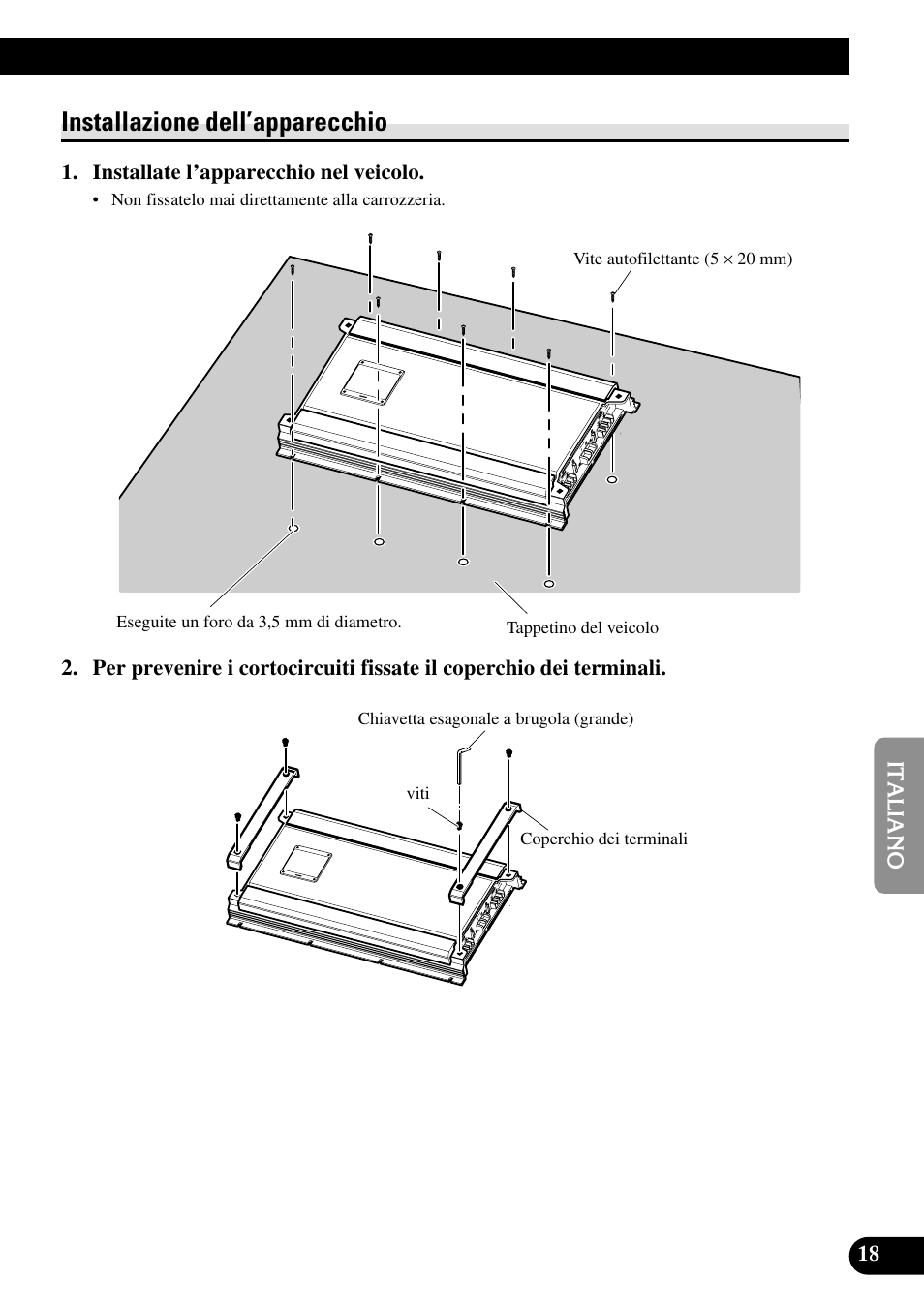 Installazione dell’apparecchio | Pioneer RS-A7 User Manual | Page 99 / 142