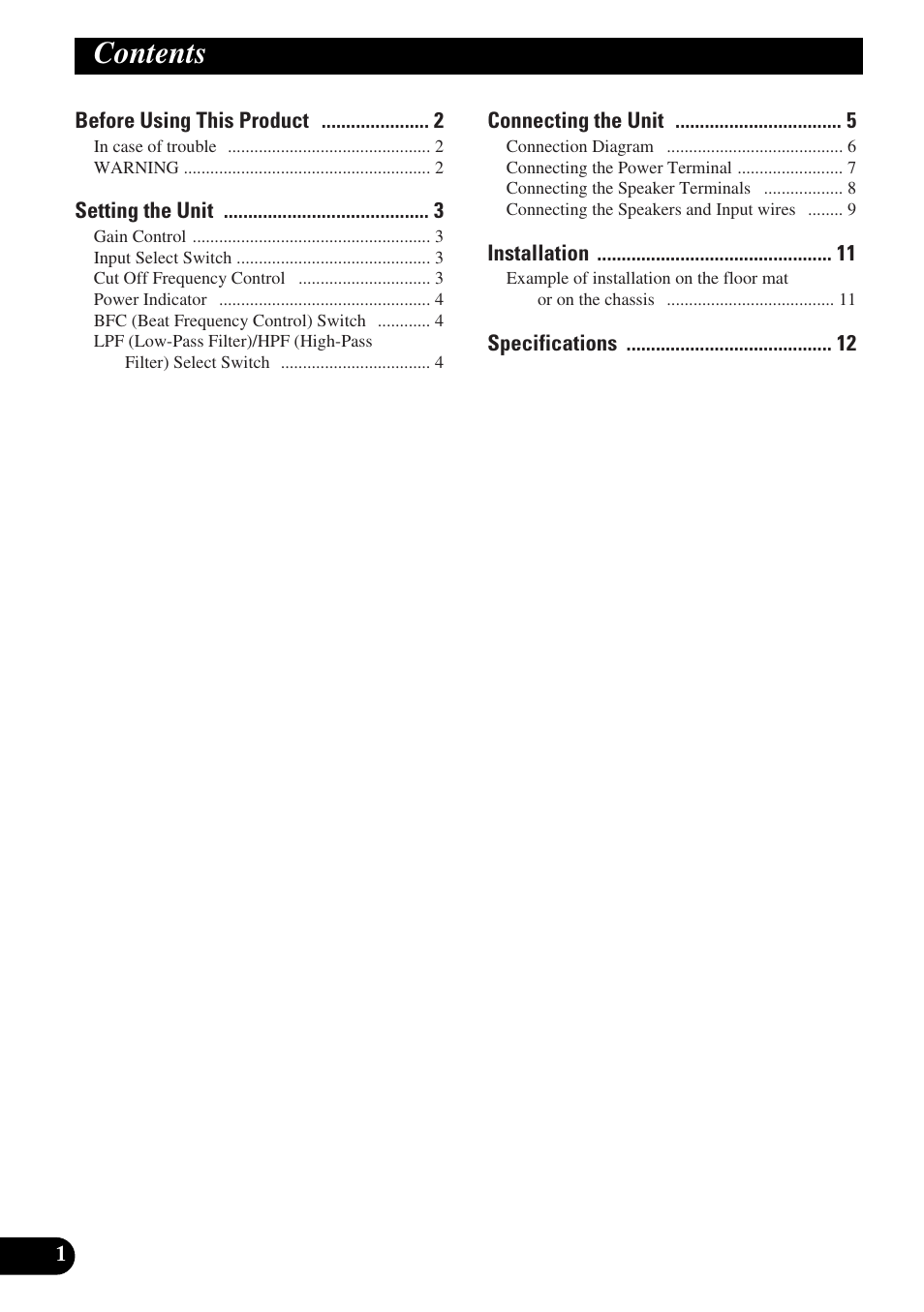Pioneer GM-X554 User Manual | Page 2 / 76