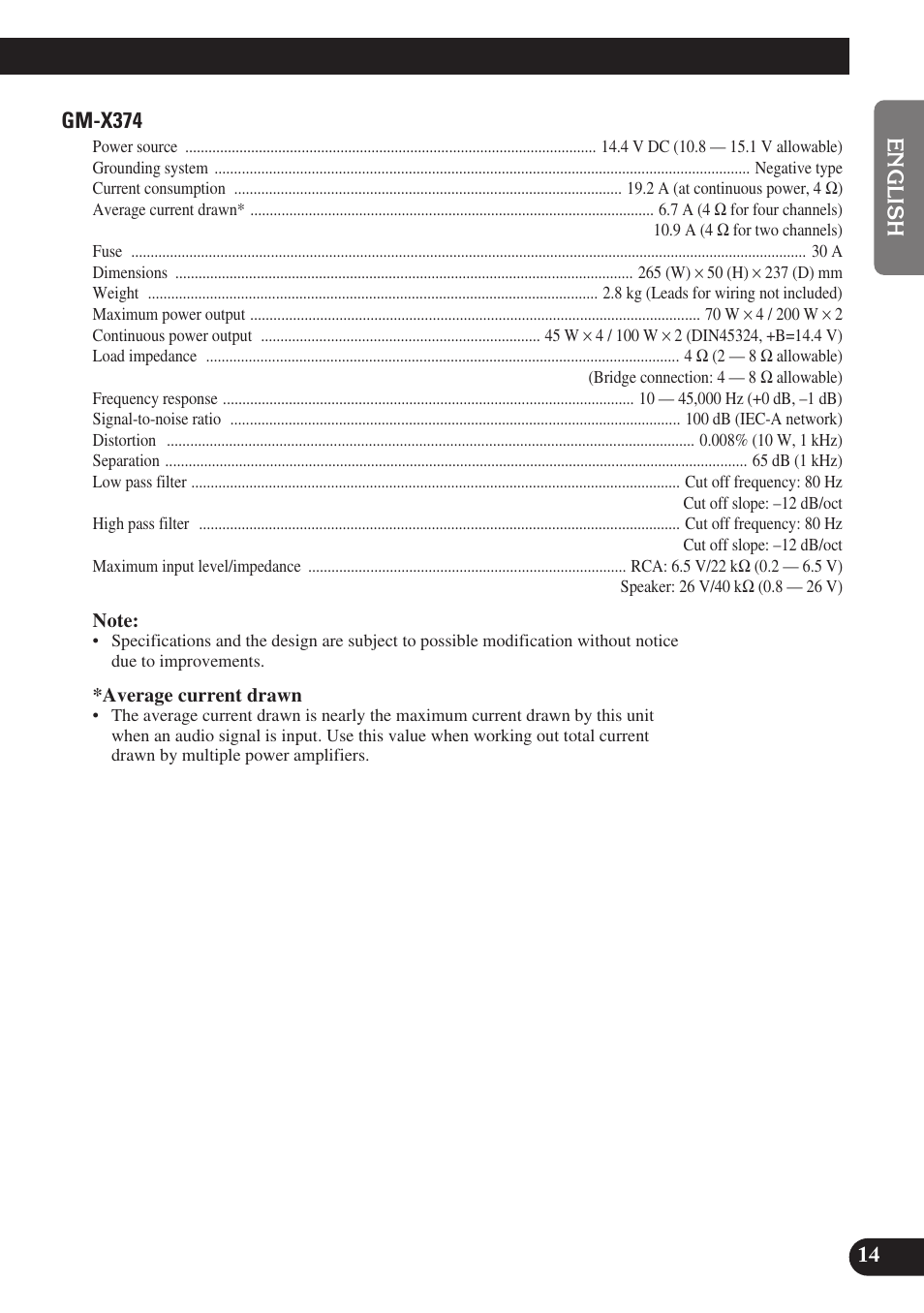 Pioneer GM-X574 User Manual | Page 15 / 88